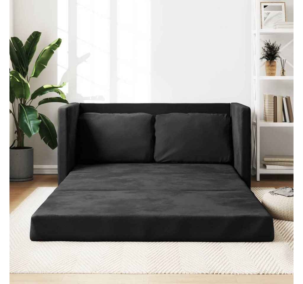 vidaXL Sofa Bodensofa mit Schlaffunktion Schwarz 122x204x55 cm Samt günstig online kaufen