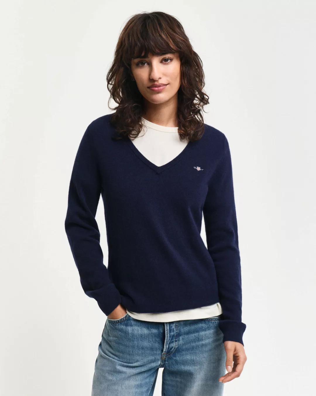 Gant V-Ausschnitt-Pullover "EXTRAFINE LAMBSWOOL V-NECK" günstig online kaufen