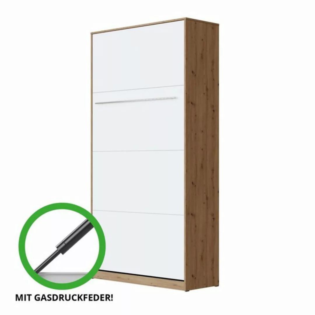 SMARTBett Schrankbett SMARTBett Standard 90x200 Vertikal/Hoch Komfort Latte günstig online kaufen