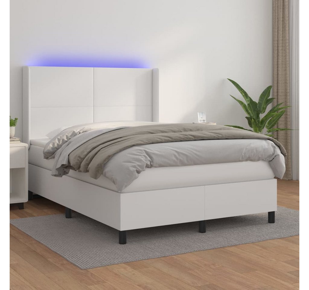 vidaXL Boxspringbett Boxspringbett mit Matratze und LED Kunstleder (140 x 2 günstig online kaufen