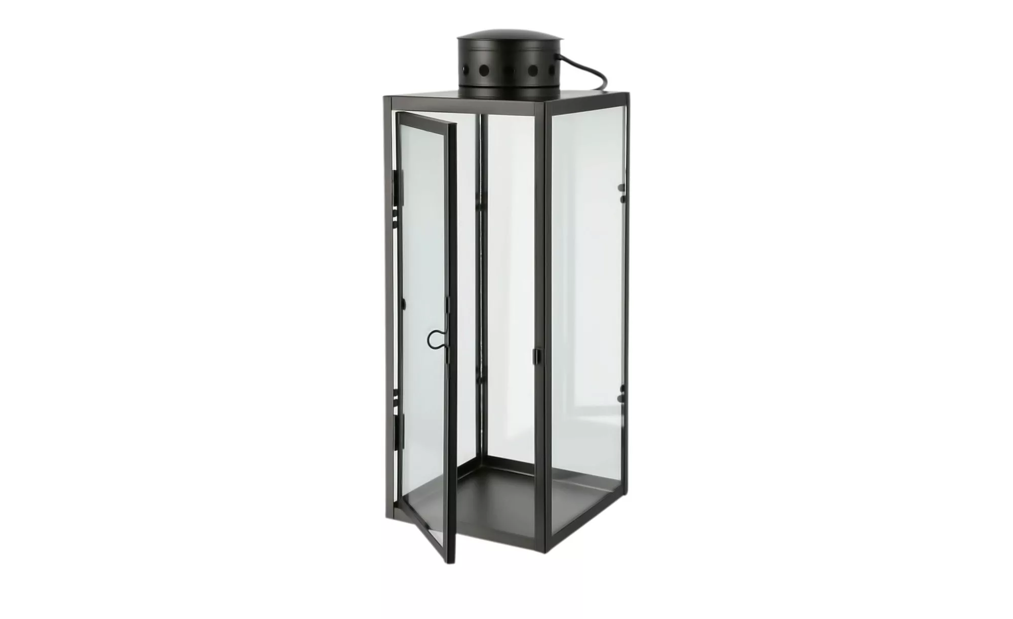 Laterne - schwarz - Glas , Metall - 13,5 cm - 34,5 cm - 13 cm - Sconto günstig online kaufen