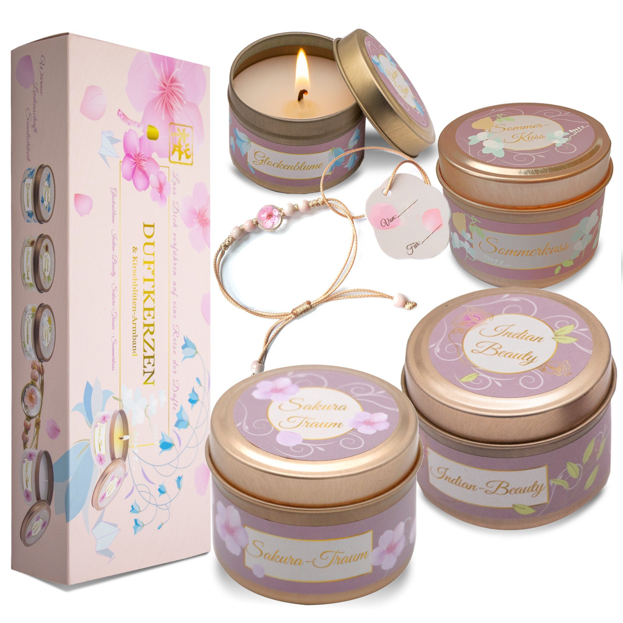 Lucadeau Duftkerze Geschenkset, 4 Sommerdüfte aus günstig online kaufen