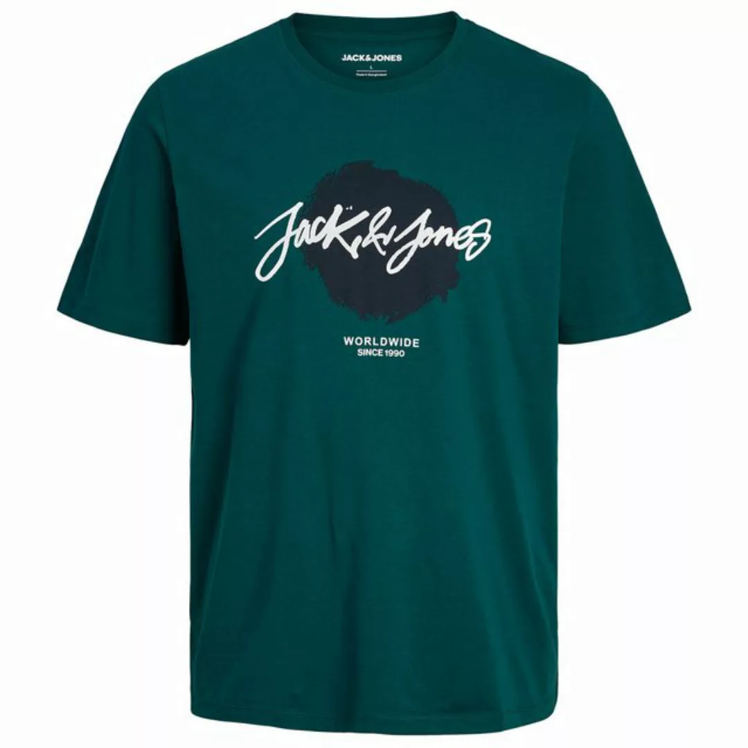 Jack & Jones Rundhalsshirt Jack&Jones XXL T-Shirt petrol Frontprint JJTILEY günstig online kaufen