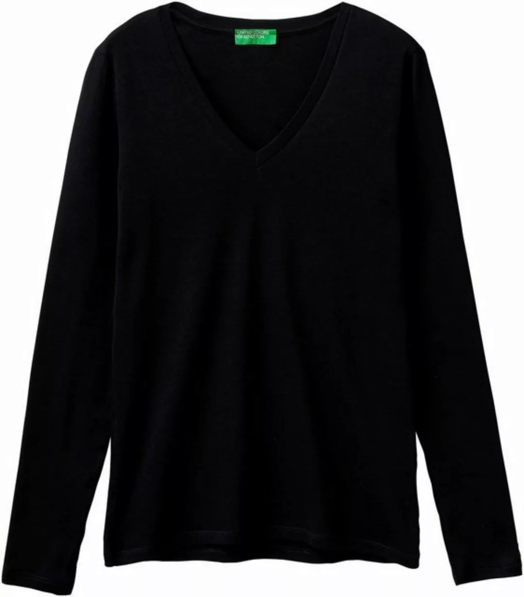 United Colors of Benetton Langarmshirt mit femininem V-Neck günstig online kaufen