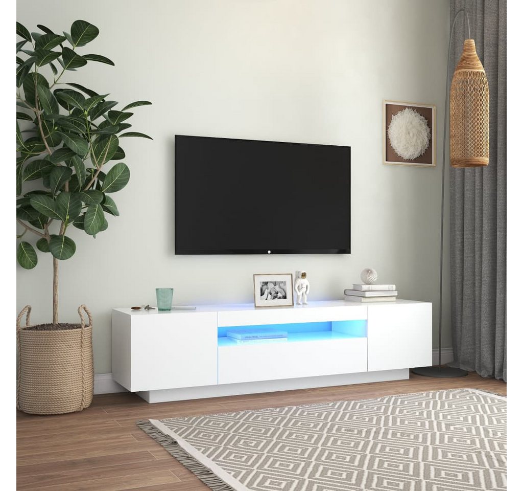 vidaXL TV-Schrank TV-Schrank mit LED Leuchten Weiß 160x35x40 cm Lowboard günstig online kaufen