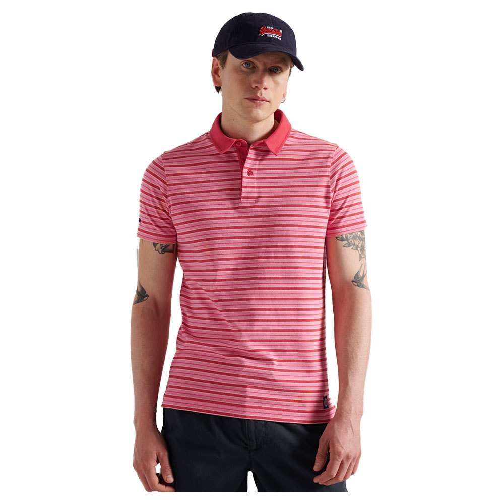 Superdry Academy Stripe Kurzarm-poloshirt S Red Multi günstig online kaufen