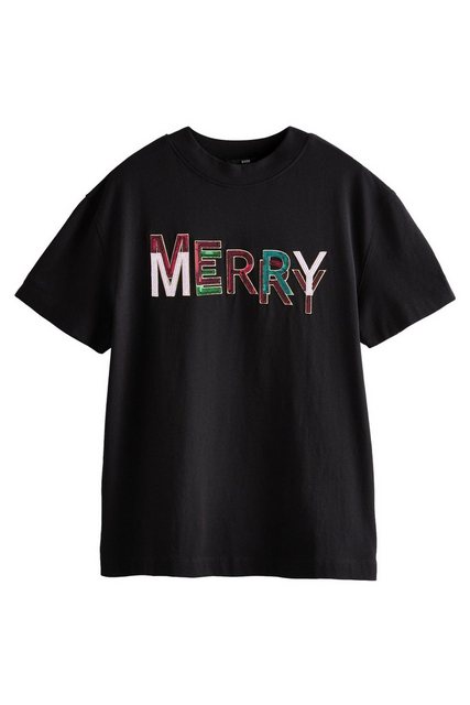 Next T-Shirt T-Shirt „Merry Christmas“ aus 100 % Baumwolle (1-tlg) günstig online kaufen