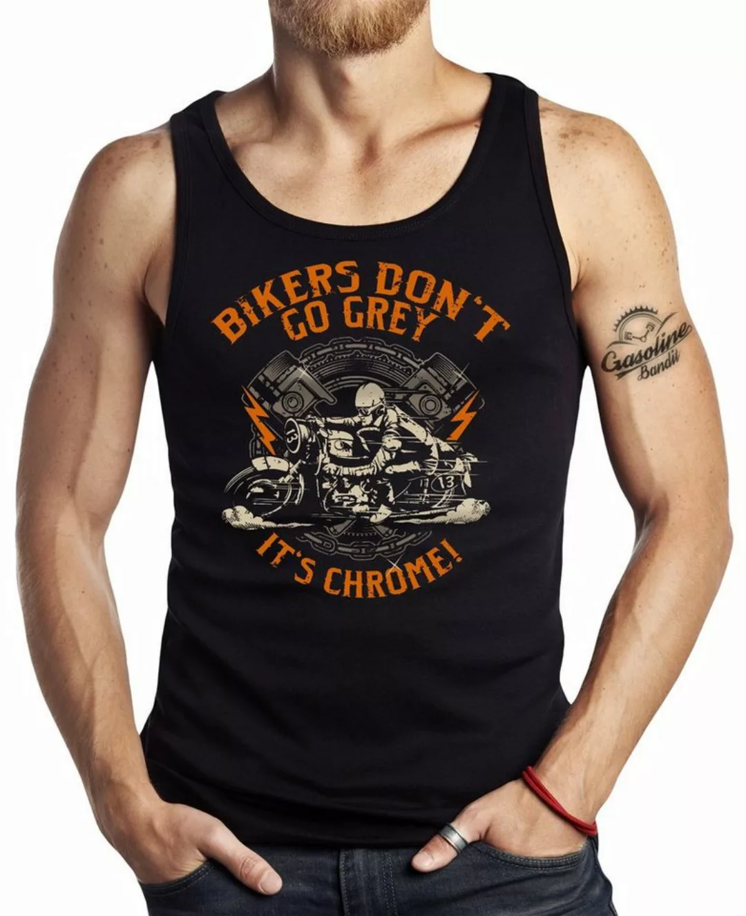 GASOLINE BANDIT® Tanktop für Hot-Rod Biker Racer Motorrad Fans: Bikers Don' günstig online kaufen