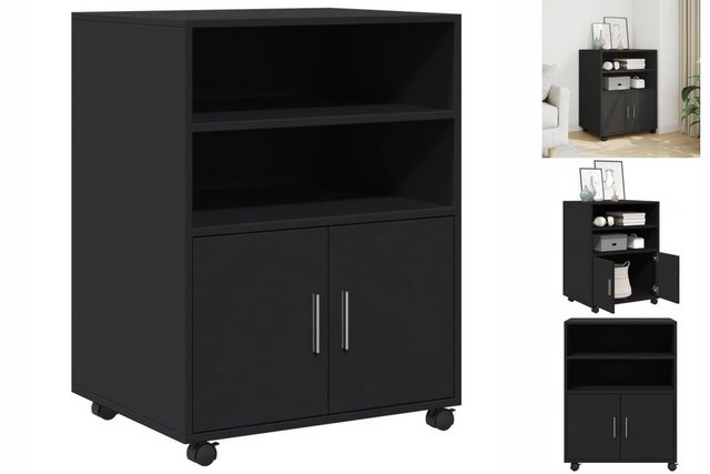 vidaXL Aktenschrank Büroschrank Rollschrank Beistelltisch Schwarz 60x48x81 günstig online kaufen