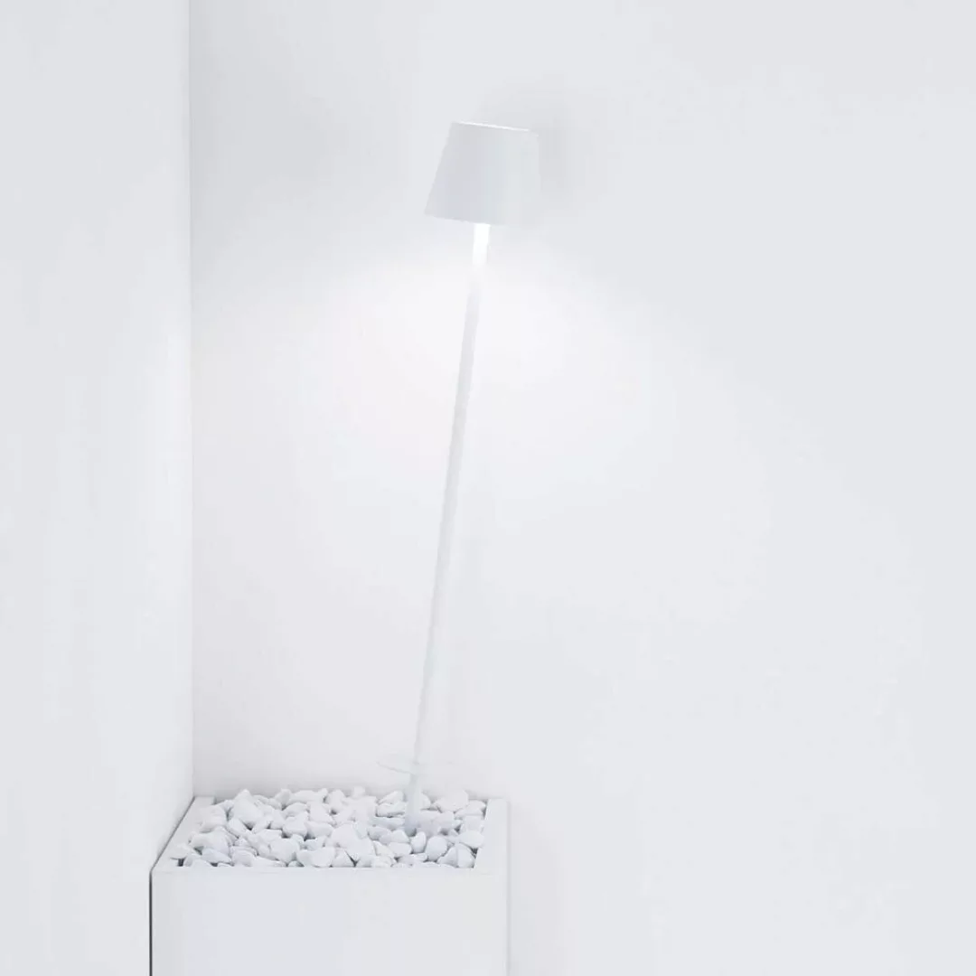 LED Akku Erdspießleuchte Poldina in Weiß 2x 1,1W 256lm IP54 inkl. Ladestati günstig online kaufen