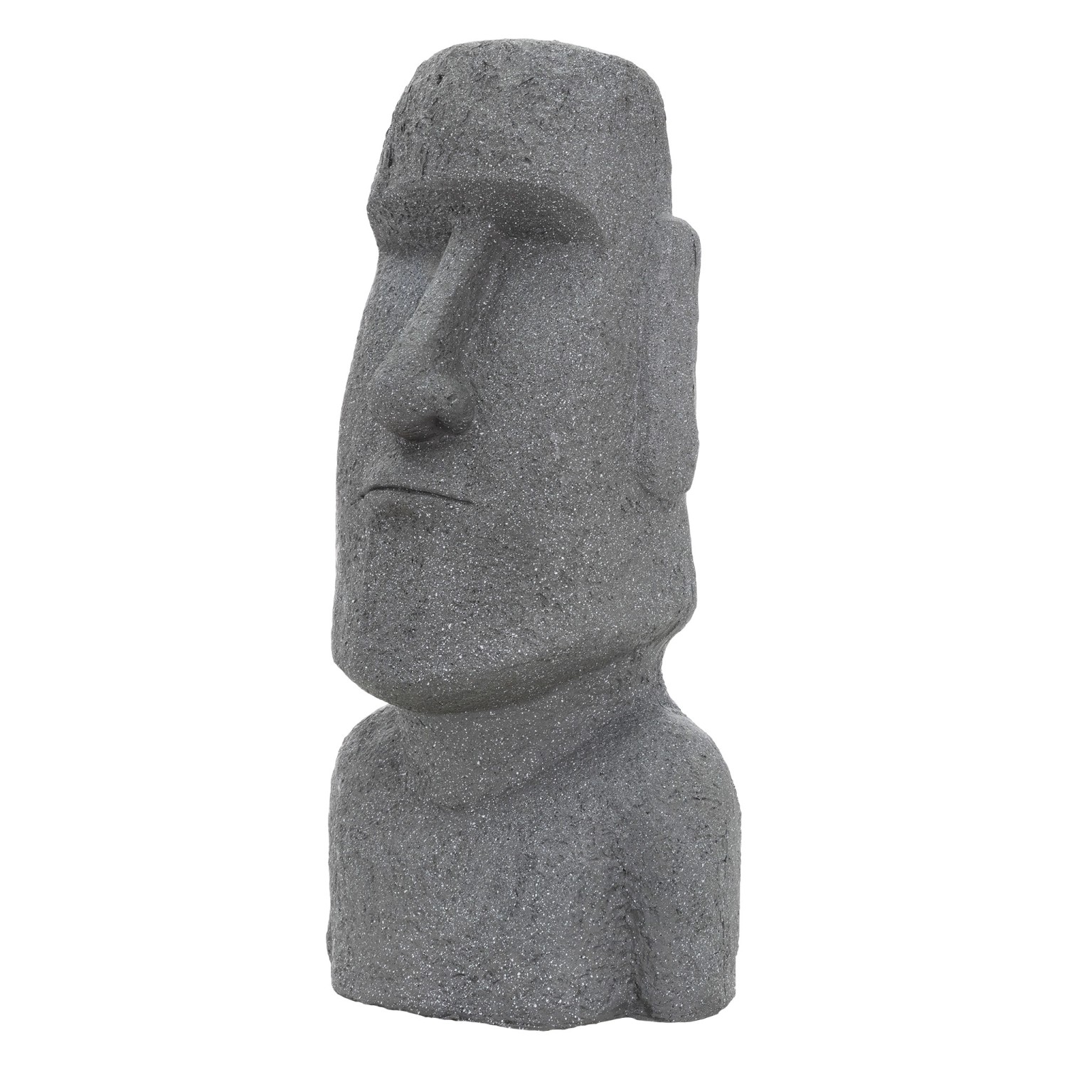 ECD Germany Moai Figur Rapa Nui Kopf 78cm Hoch aus Steinguss Kunstharz Grau günstig online kaufen