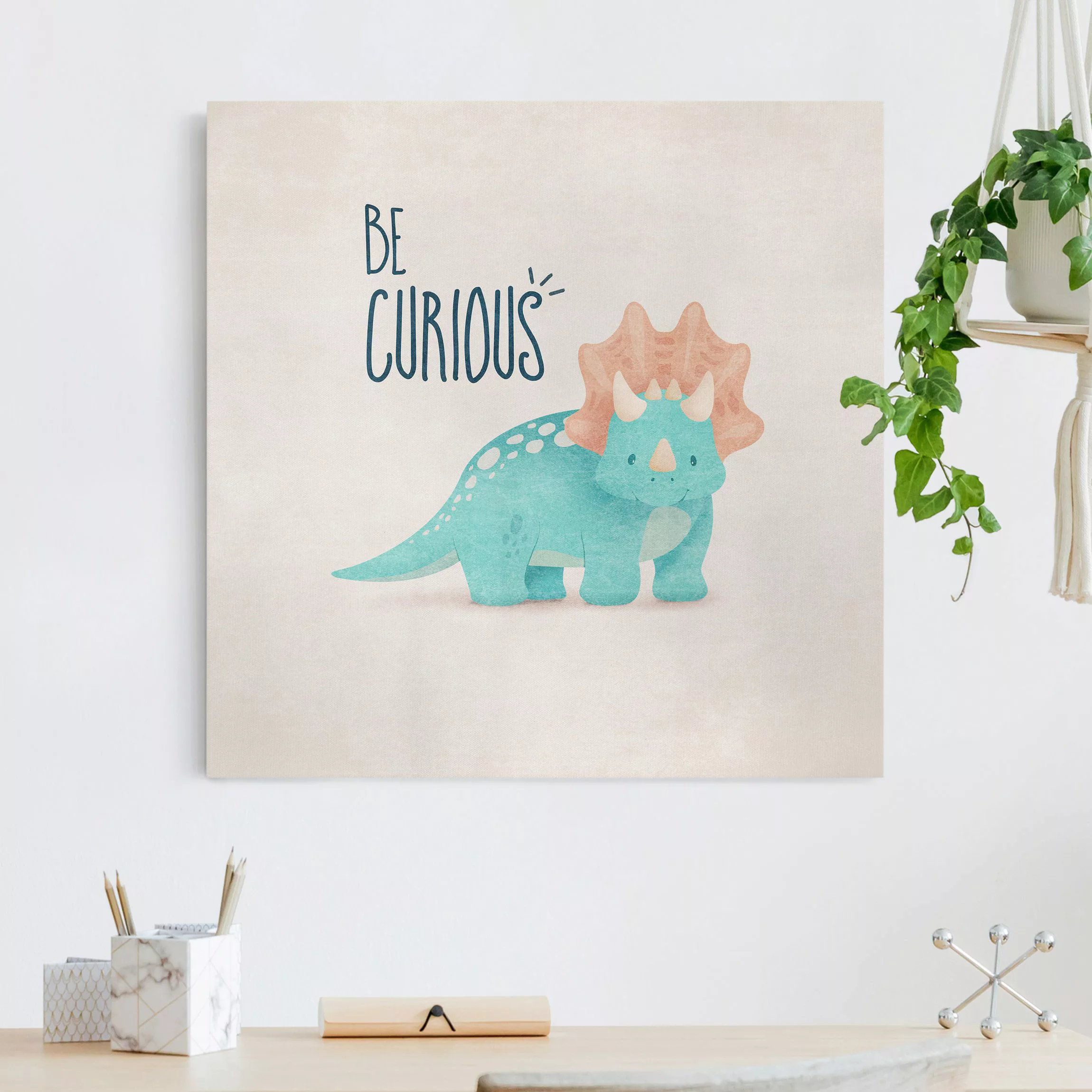 Leinwandbild Süße Dinos - Be curious günstig online kaufen