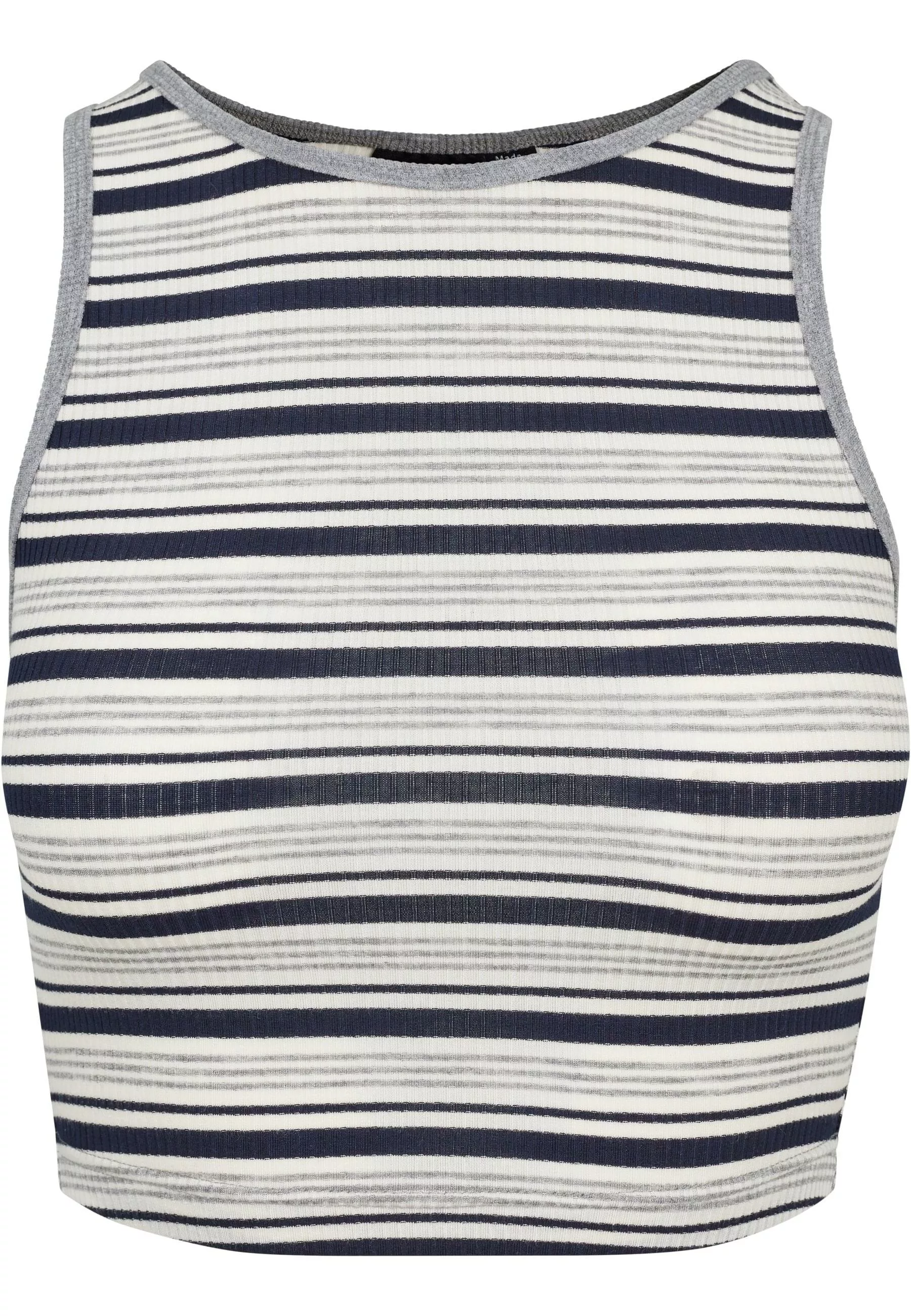 URBAN CLASSICS Muskelshirt "Urban Classics Damen Ladies Rib Stripe Cropped günstig online kaufen