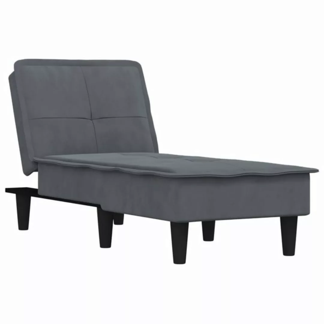 vidaXL Chaiselongue Chaiselongue Dunkelgrau Samt, 1 Teile günstig online kaufen