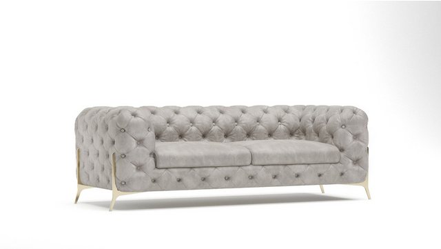 S-Style Möbel Chesterfield-Sofa 3-Sitzer Jersey mit Goldene Metall Füßen, 3 günstig online kaufen