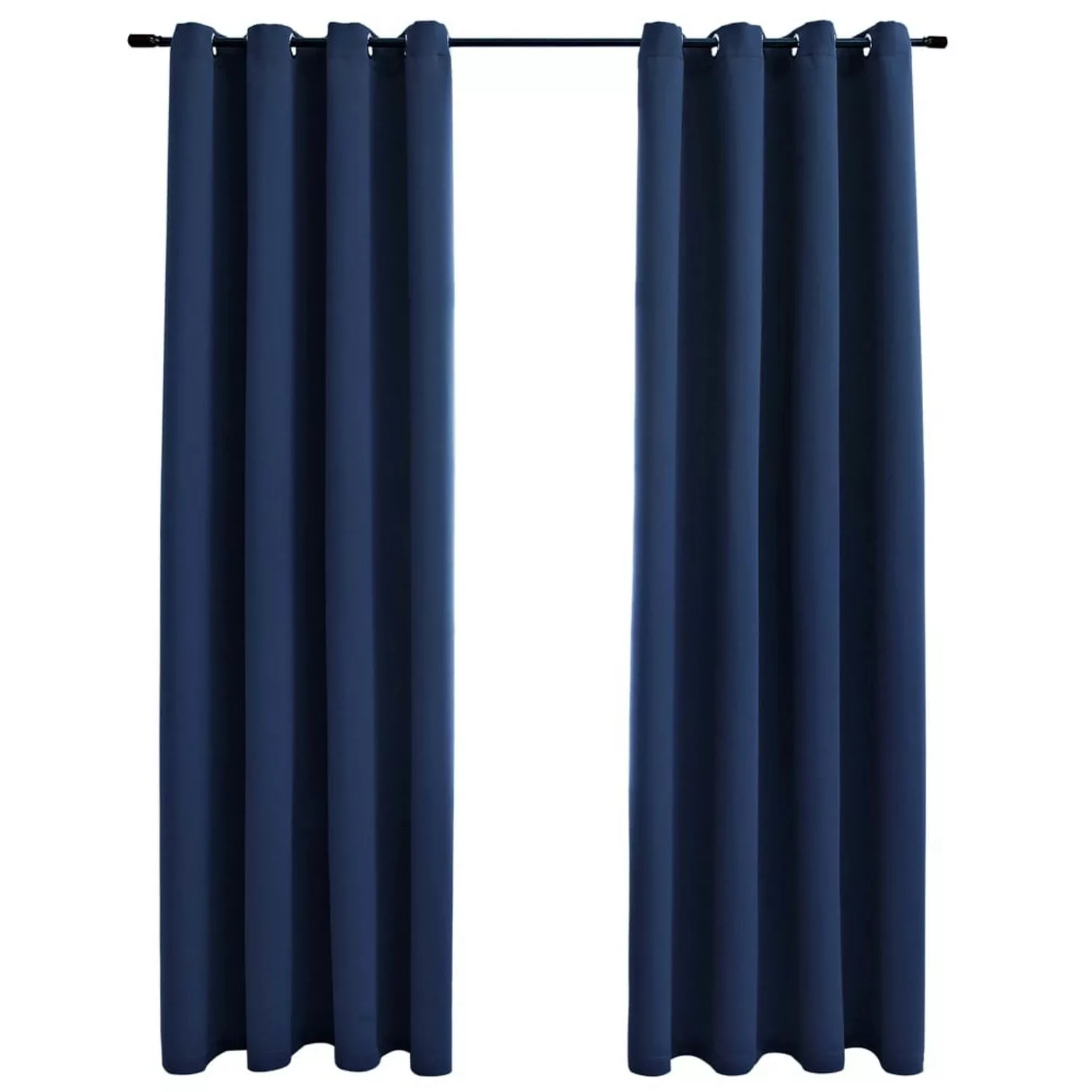 vidaXL Verdunkelungsvorhänge mit Metallösen 2 Stk Blau 140x175 cm günstig online kaufen