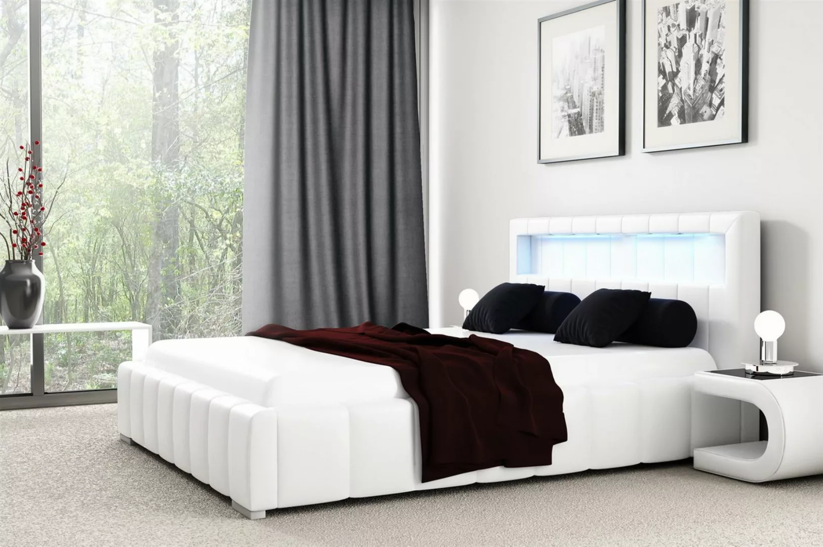 Fun Möbel Polsterbett Bett LAUGE (mit Bettkasten, mit oder ohne Matratze), günstig online kaufen