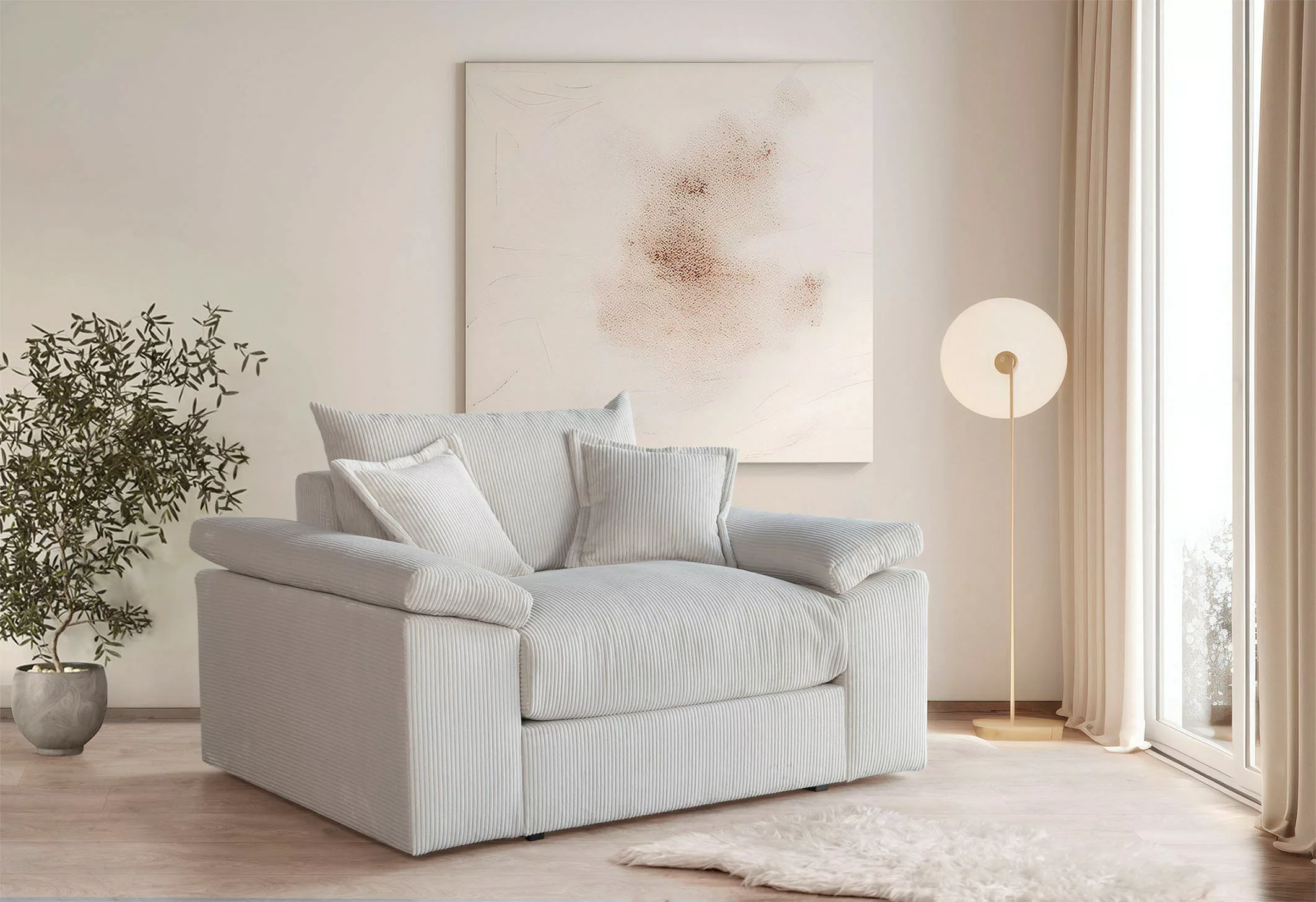 Home affaire XXL-Sessel "Soft&Cosy", in Cord, inklusive Kissen günstig online kaufen