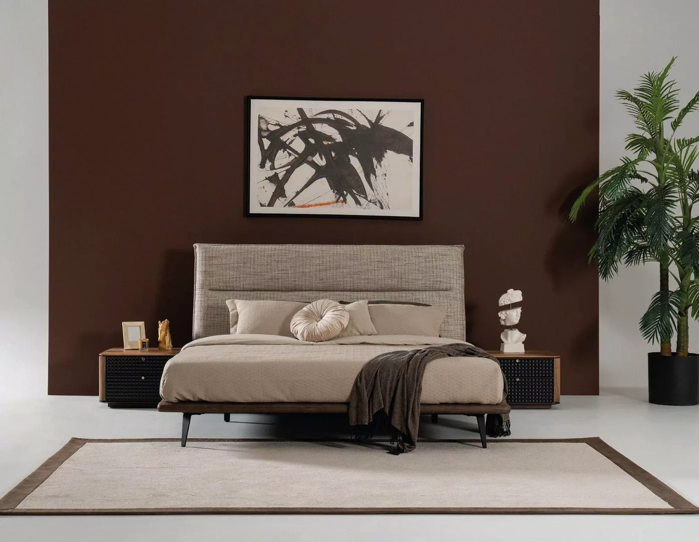 JVmoebel Bett Italienische Schlafzimmer Bett 2x Nachttisch 3tlg. Luxus Stil günstig online kaufen