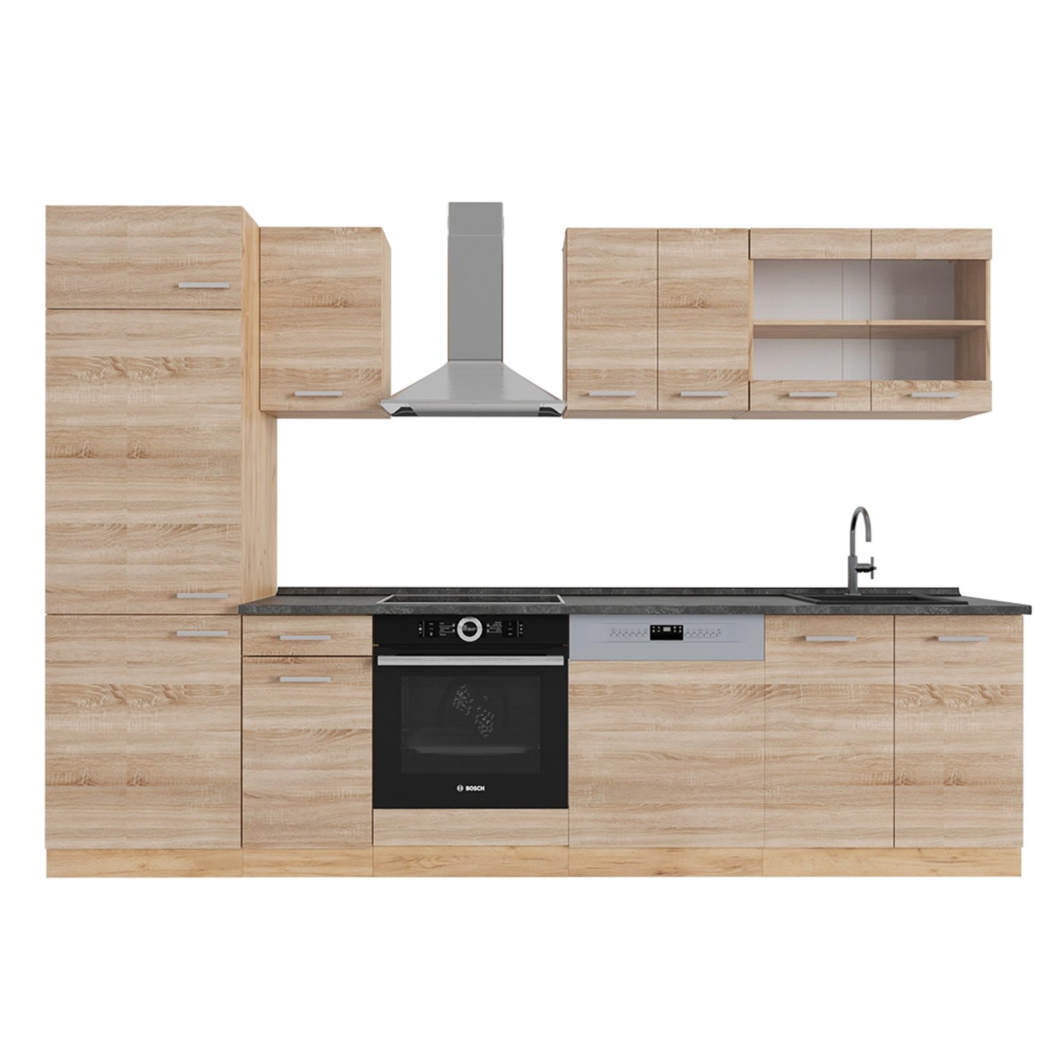 Vicco Küchenzeile R-Line, Sonoma/Goldkraft Eiche, 300 günstig online kaufen