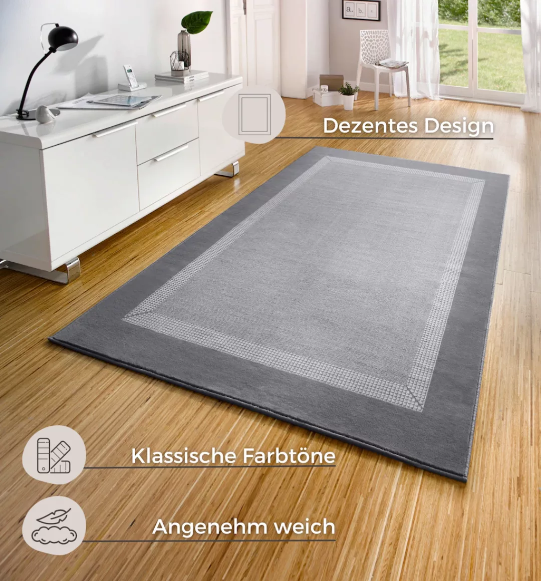 HANSE Home Teppich »Band«, rechteckig, Kurzflor, Weich, Wohnzimmer, Schlafz günstig online kaufen