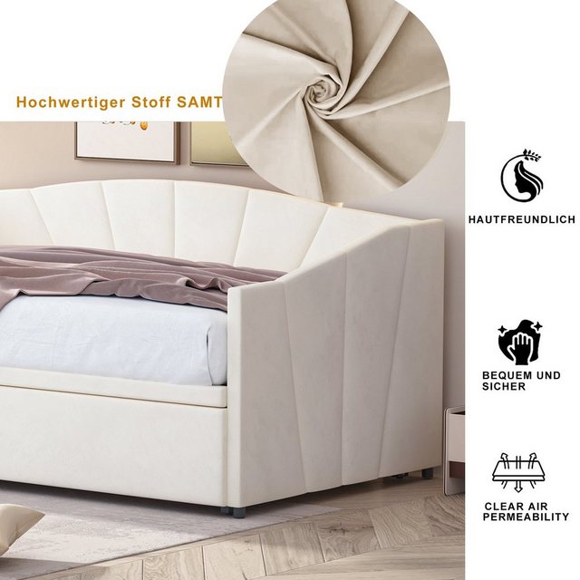 Odikalo Polsterbett Schlafsofa Ausziehbar 90/180*200 Lattenrosten Multifunk günstig online kaufen