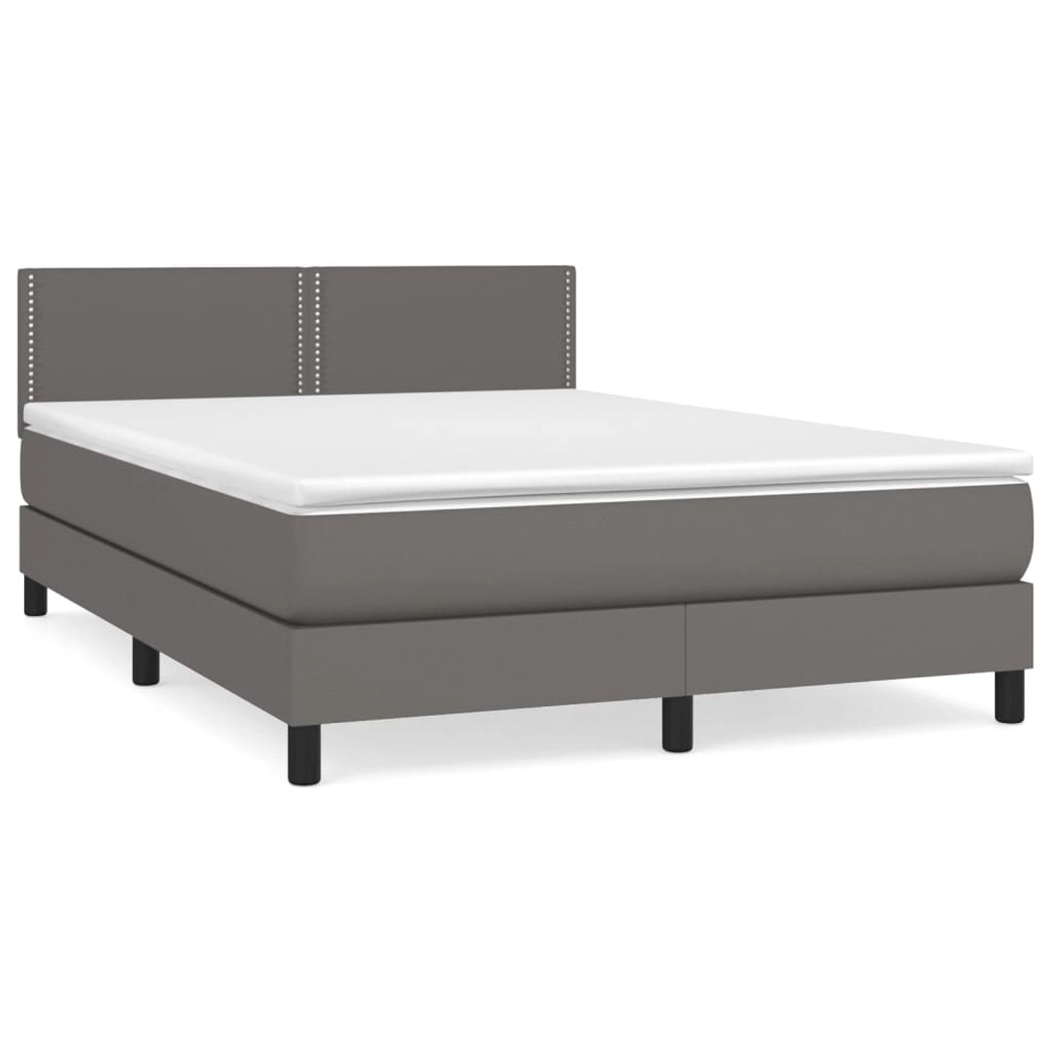 vidaXL Boxspringbett mit Matratze Grau 140x200 cm Kunstleder1370967 günstig online kaufen