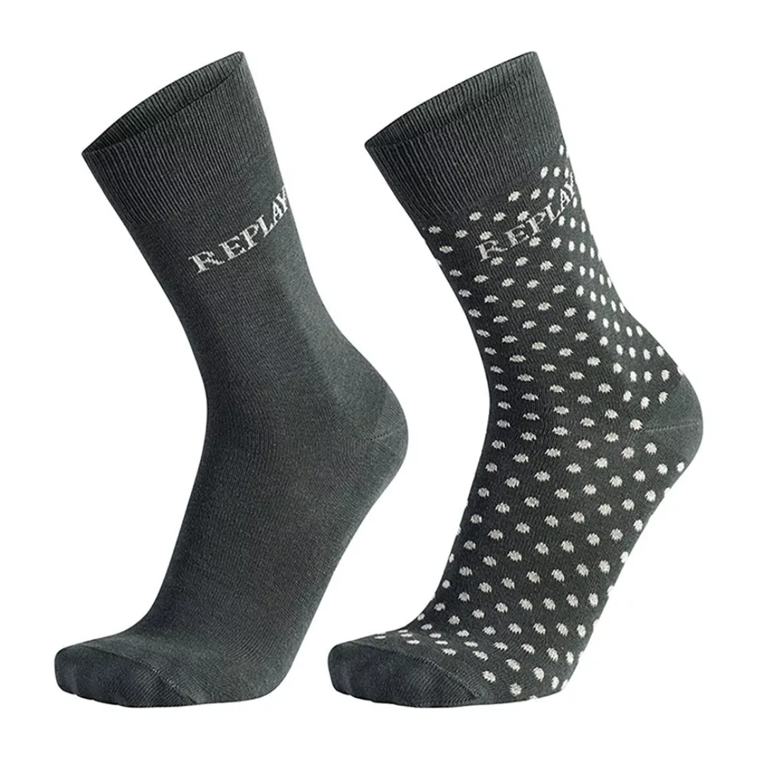 Replay Casual Socken 2 Paare EU 43-46 Dark Green / Light Grey günstig online kaufen