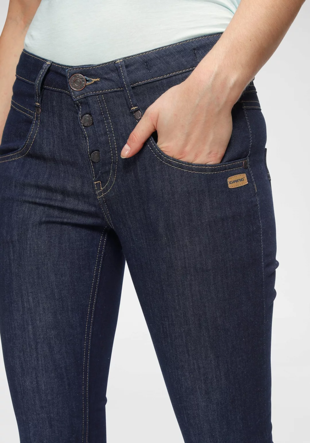 GANG Skinny-fit-Jeans 94MEDINA mit stylischer halb offener Knopfleiste günstig online kaufen