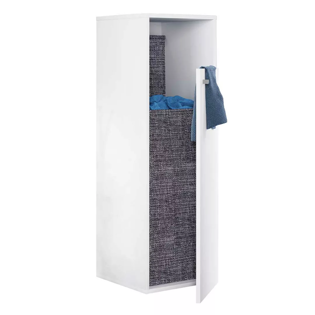 Kleiner Wäscheschrank weiss in modernem Design 110 cm hoch günstig online kaufen