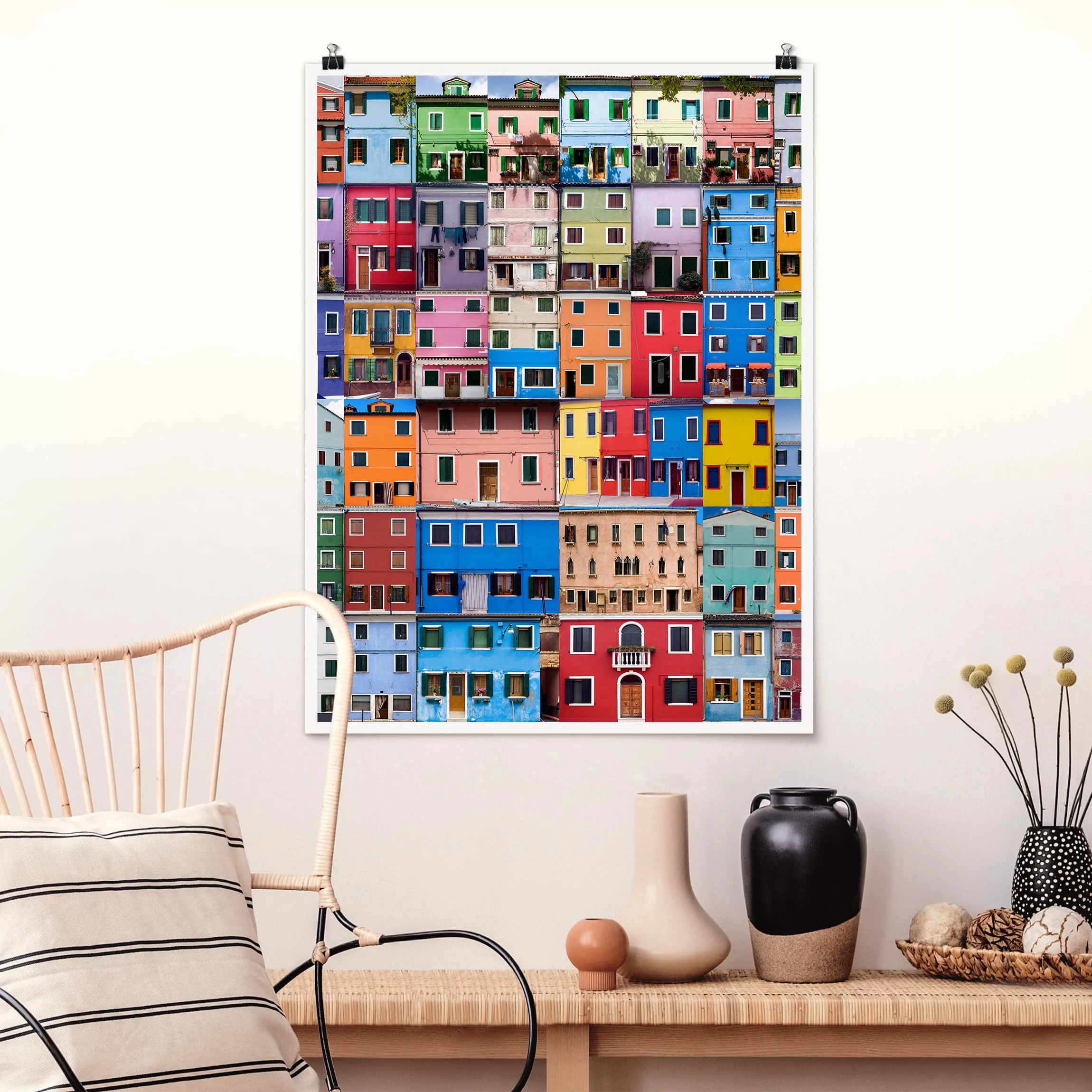 Poster Architektur & Skyline - Hochformat Venezianische Häuser günstig online kaufen