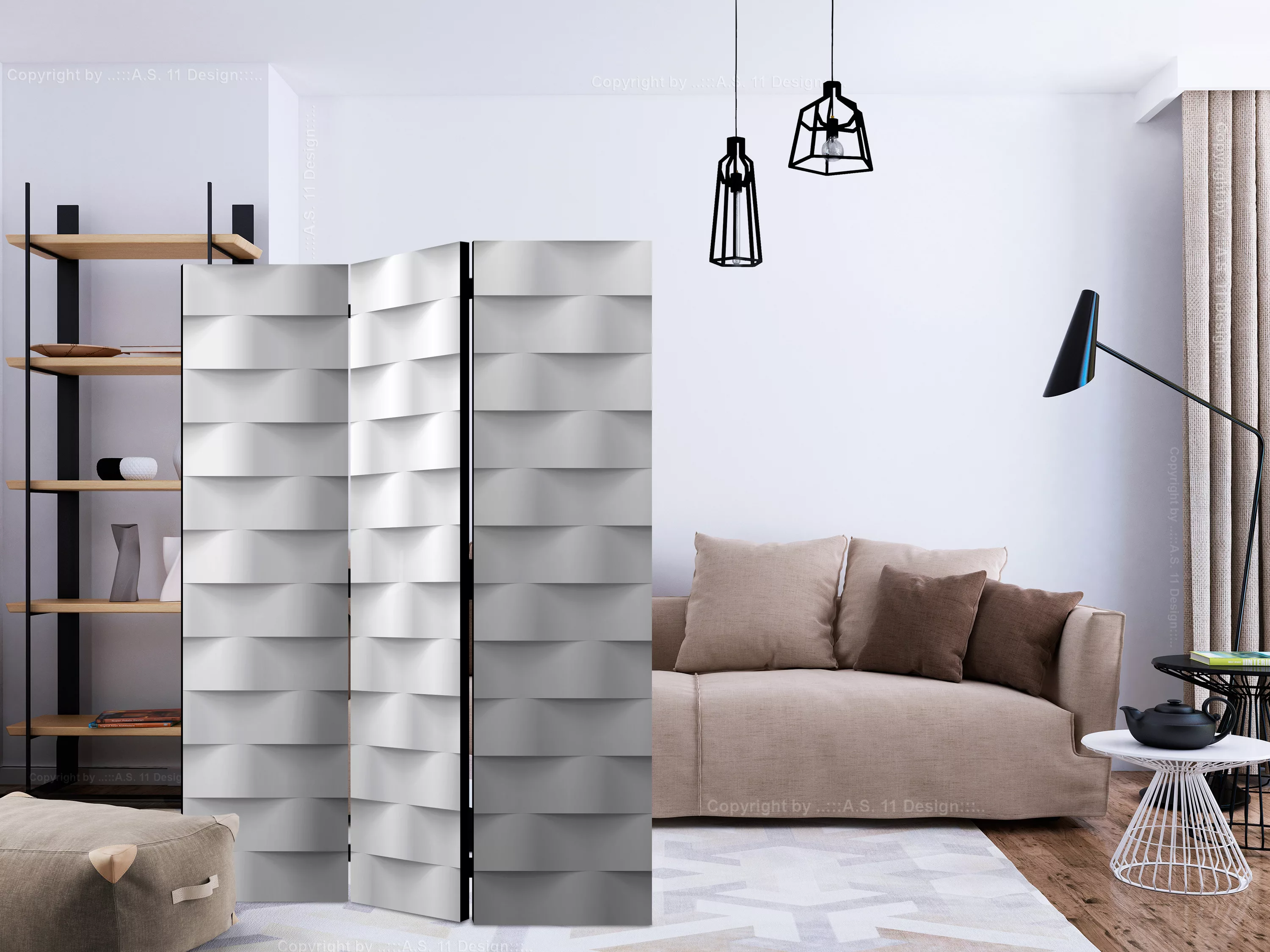 3-teiliges Paravent - White Illusion [room Dividers] günstig online kaufen