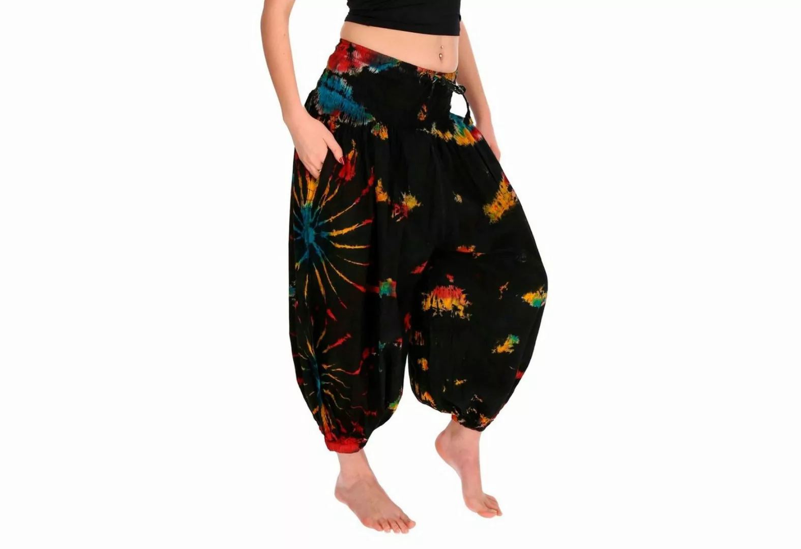 KUNST UND MAGIE Haremshose Damen Batikhose Tie Dye Baumwoll Haremshose Well günstig online kaufen