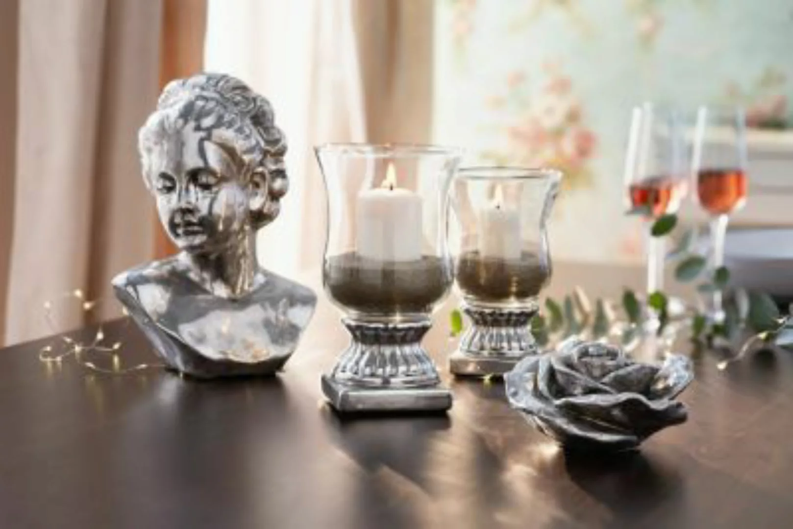 HOME Living Deko SPAR-SET 2x Silberglanz Dekoobjekte silber günstig online kaufen