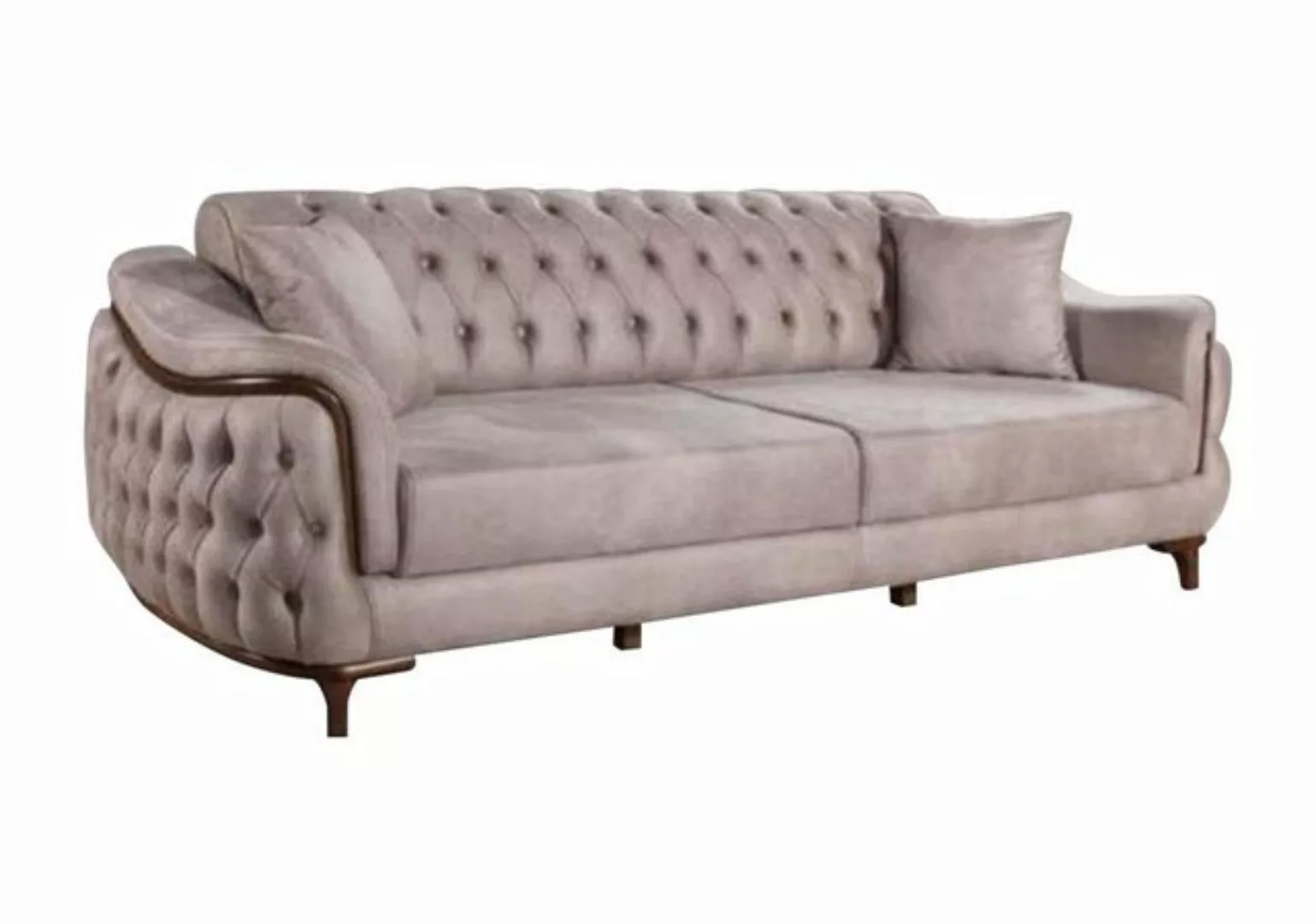 JVmoebel Sofa Beige Chesterfield Couch Dreisitzer Sitzpolster Couch, Made i günstig online kaufen