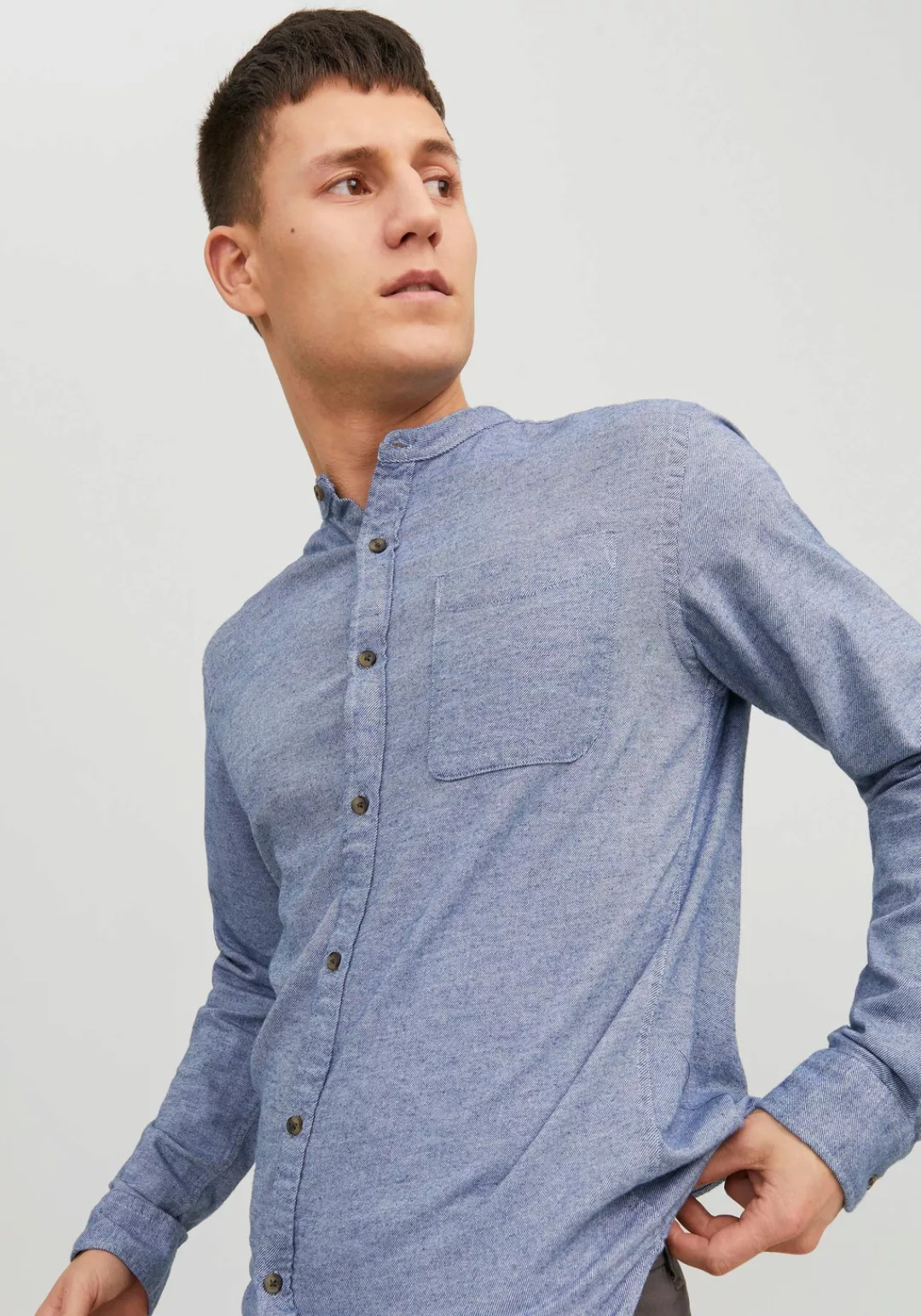 Jack & Jones Langarmhemd "JJEBAND MELANGE SHIRT LS SN" günstig online kaufen