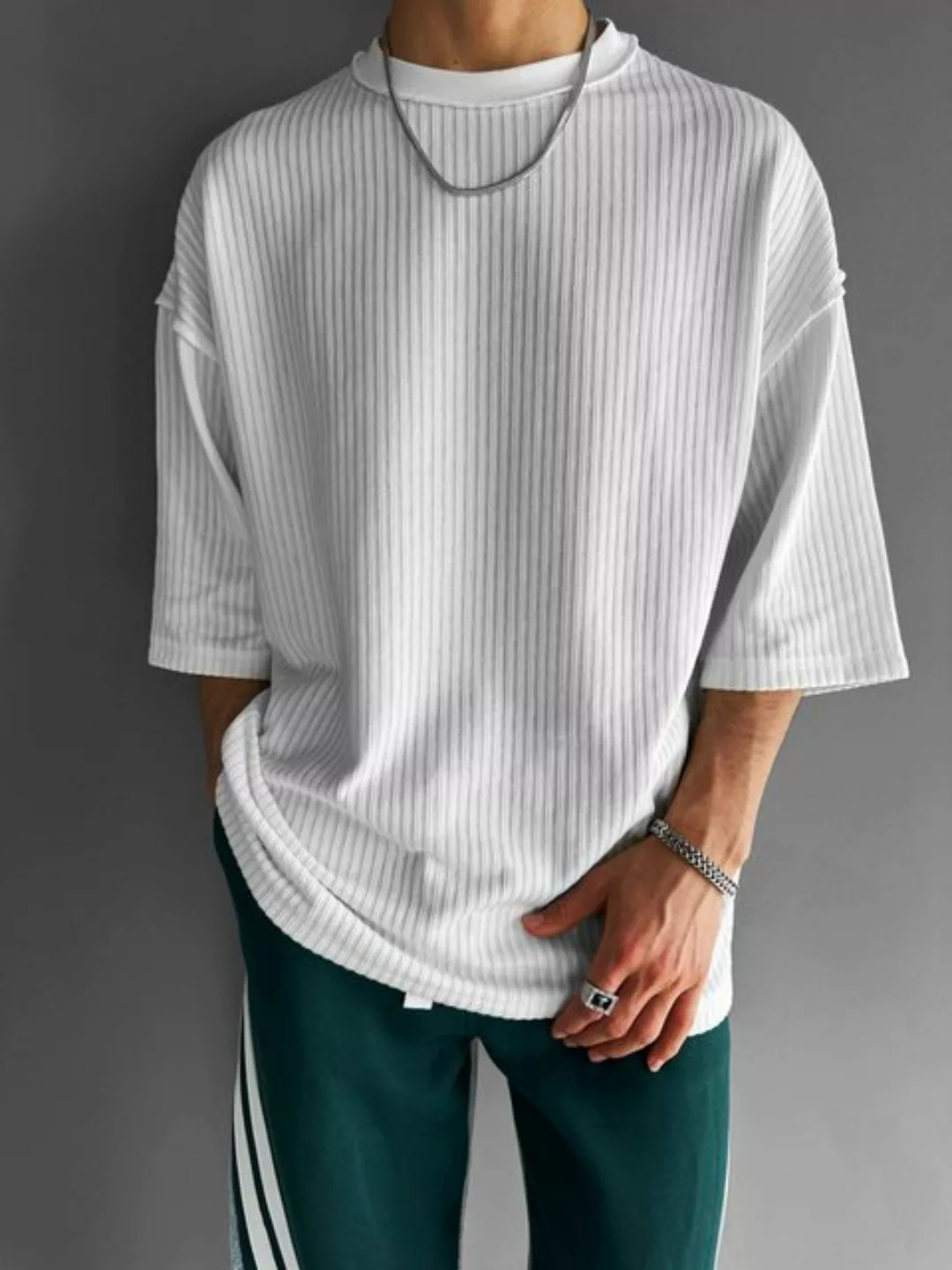 Abluka T-Shirt OVERSIZE RIBBED T-SHIRT günstig online kaufen