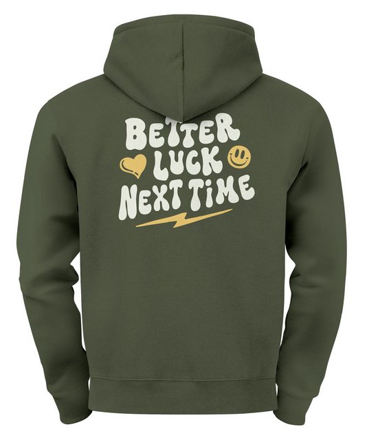 Neverless Hoodie Hoodie Backprint Herren Spruch Better Luck Next Time Sloga günstig online kaufen