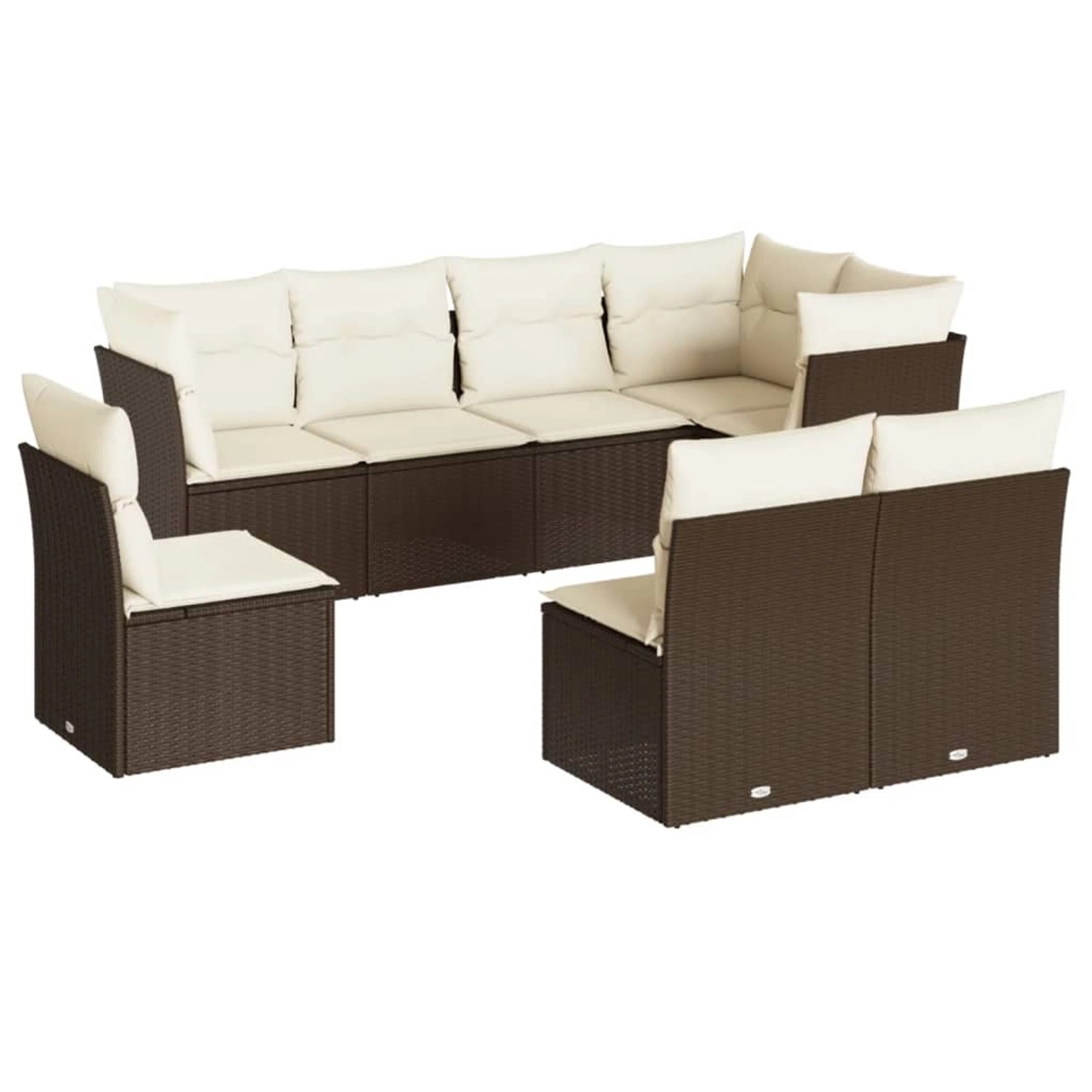 vidaXL 8-Tlg Garten-Sofagarnitur mit Kissen Braun Poly Rattan 3249602 günstig online kaufen