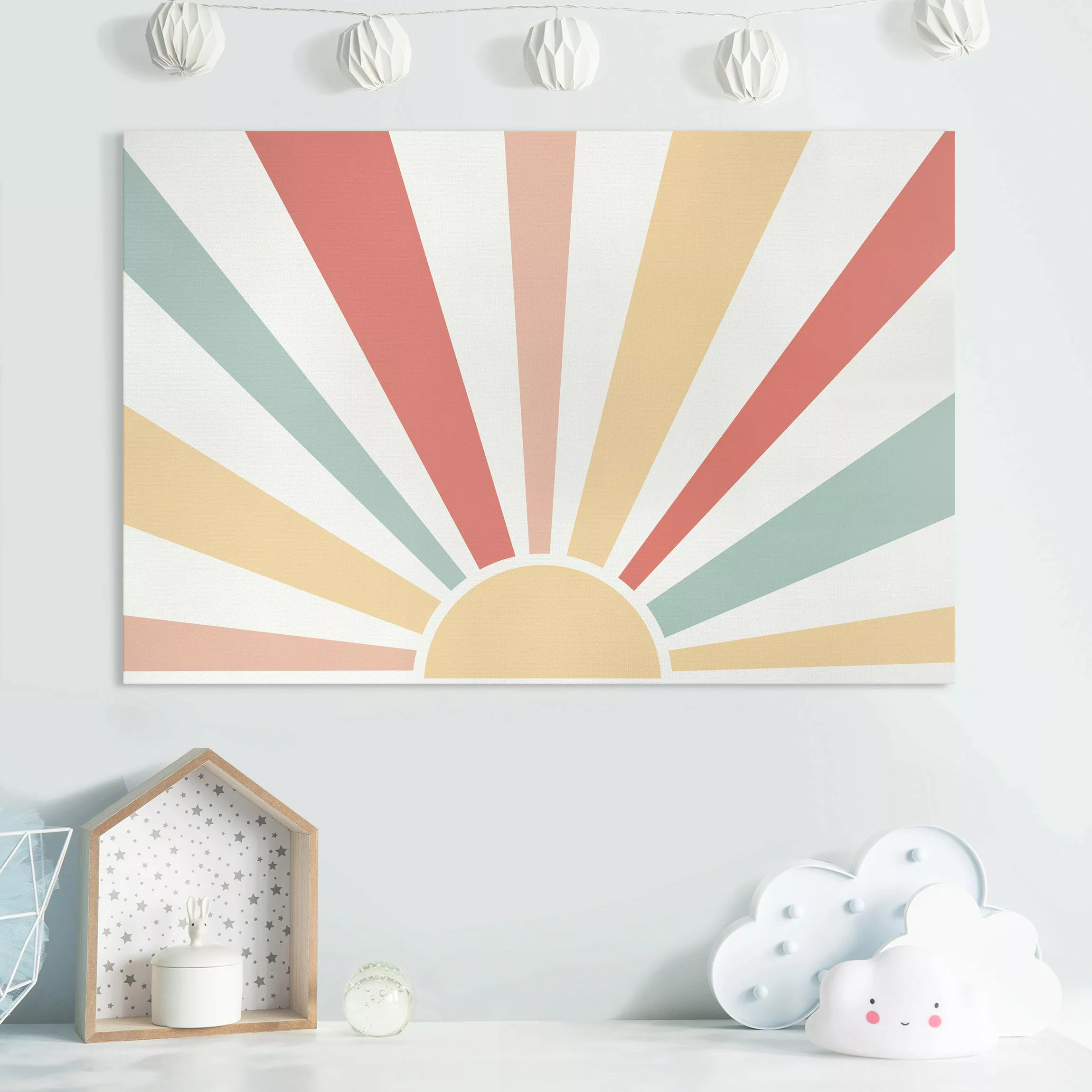 Leinwandbild Boho Sonne Pastell Bunt günstig online kaufen