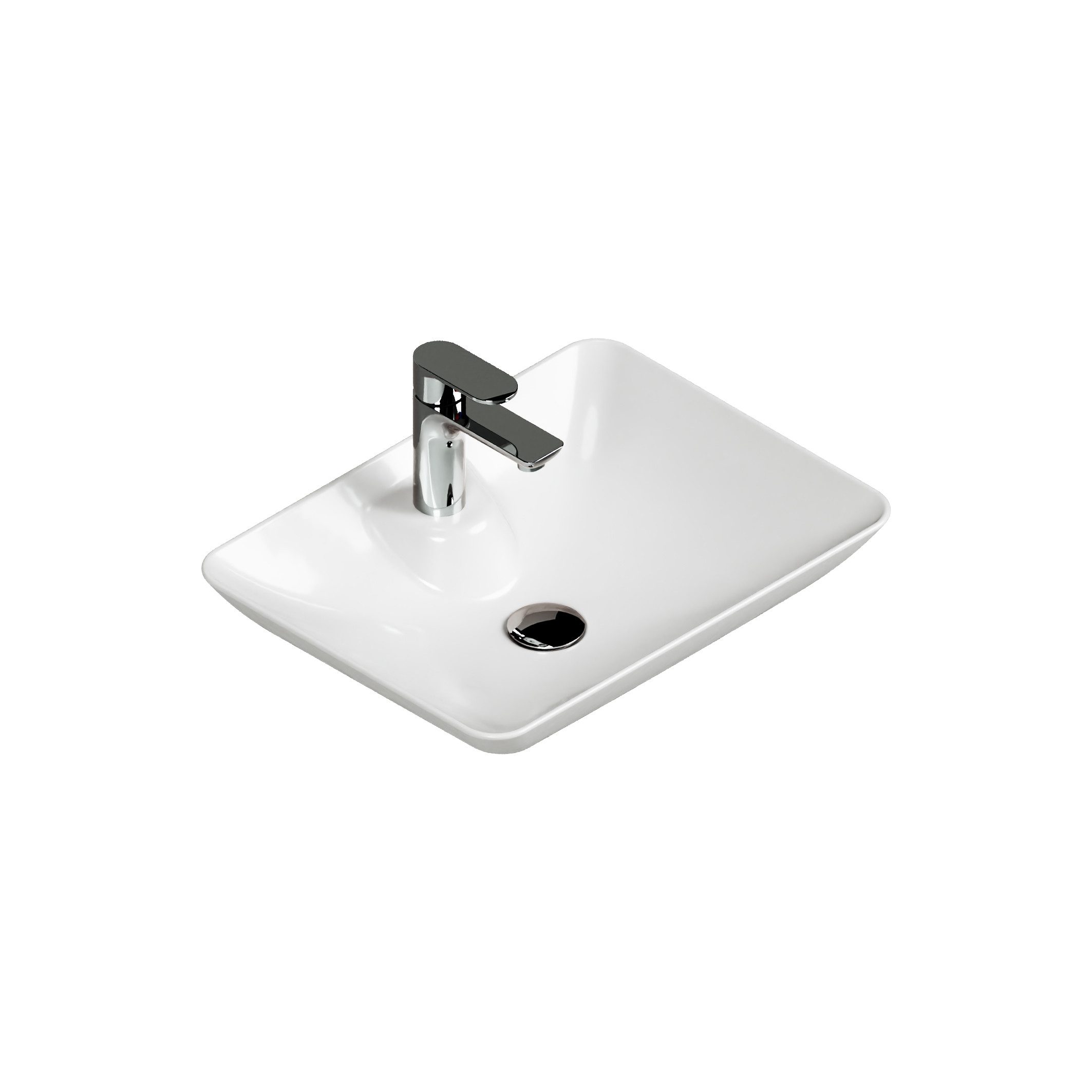 Aqua Bagno Aufsatzwaschbecken 53cm weiß glänzend günstig online kaufen