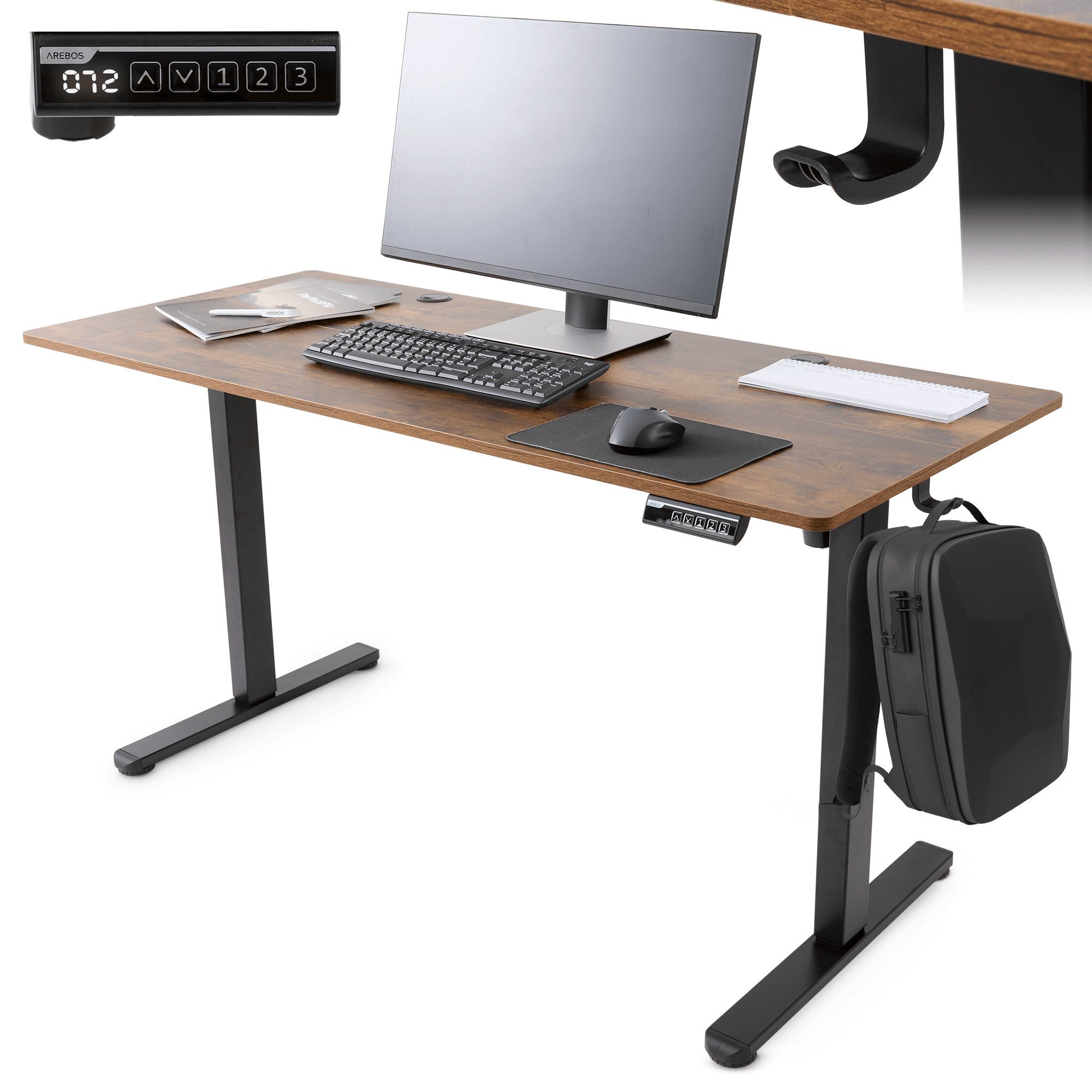 Arebos Schreibtisch Computer-Bürotisch 120 x 60 günstig online kaufen