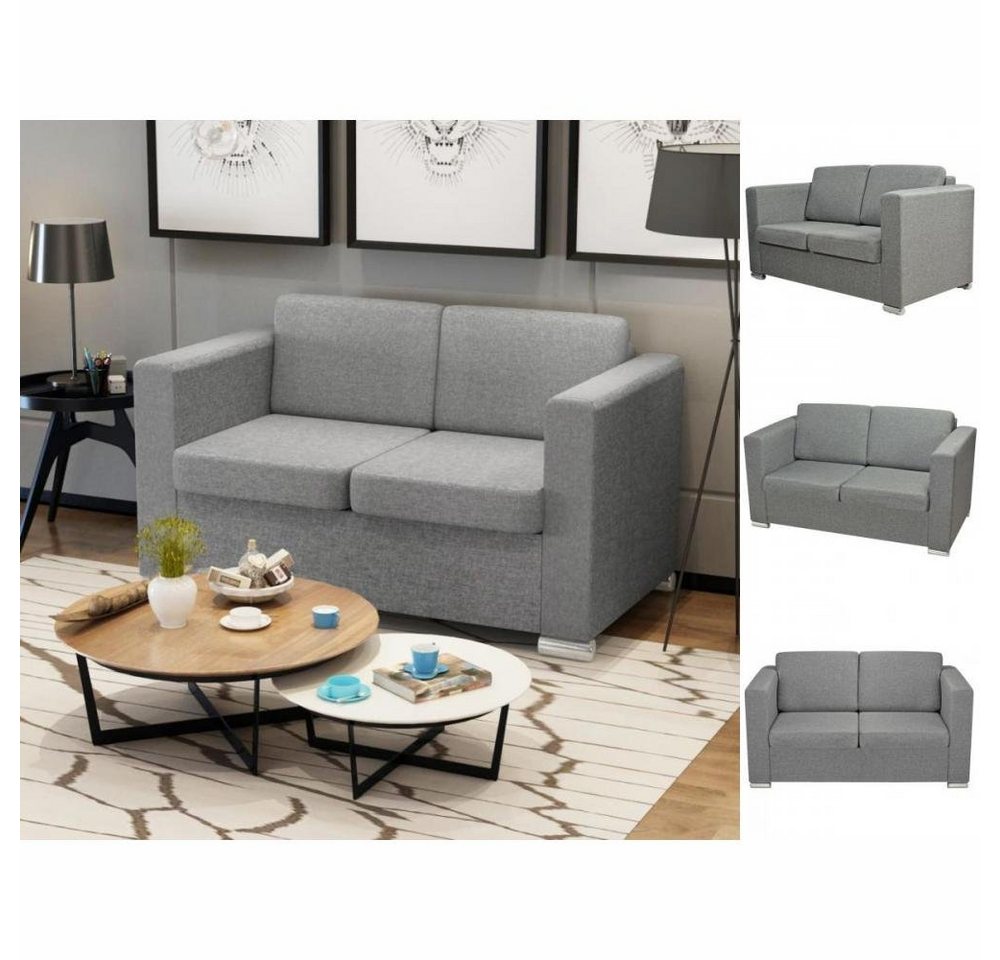 vidaXL Sofa 2-Sitzer Sofa Stoff Hellgrau günstig online kaufen