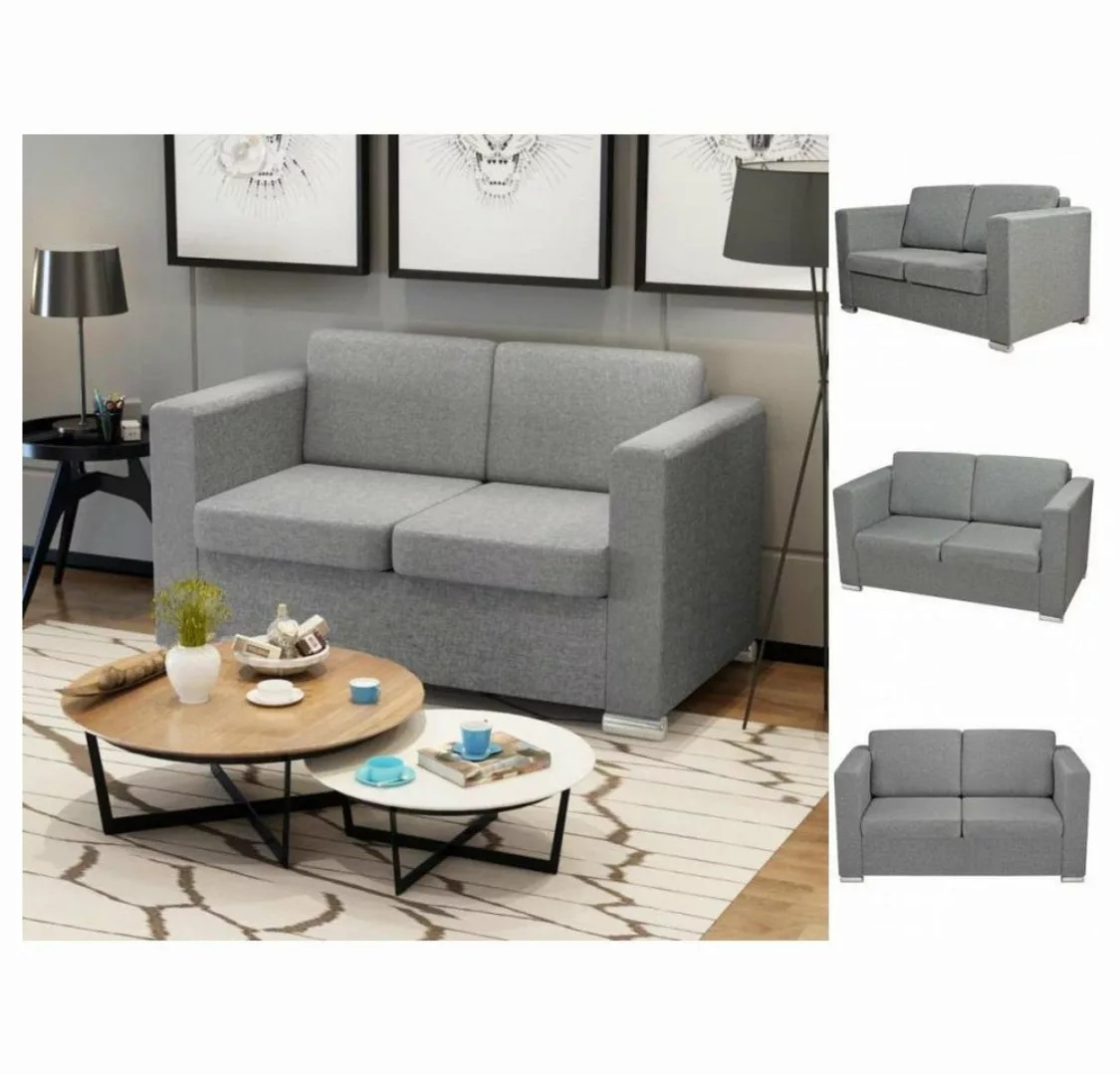 vidaXL Sofa 2-Sitzer Sofa Stoff Hellgrau günstig online kaufen