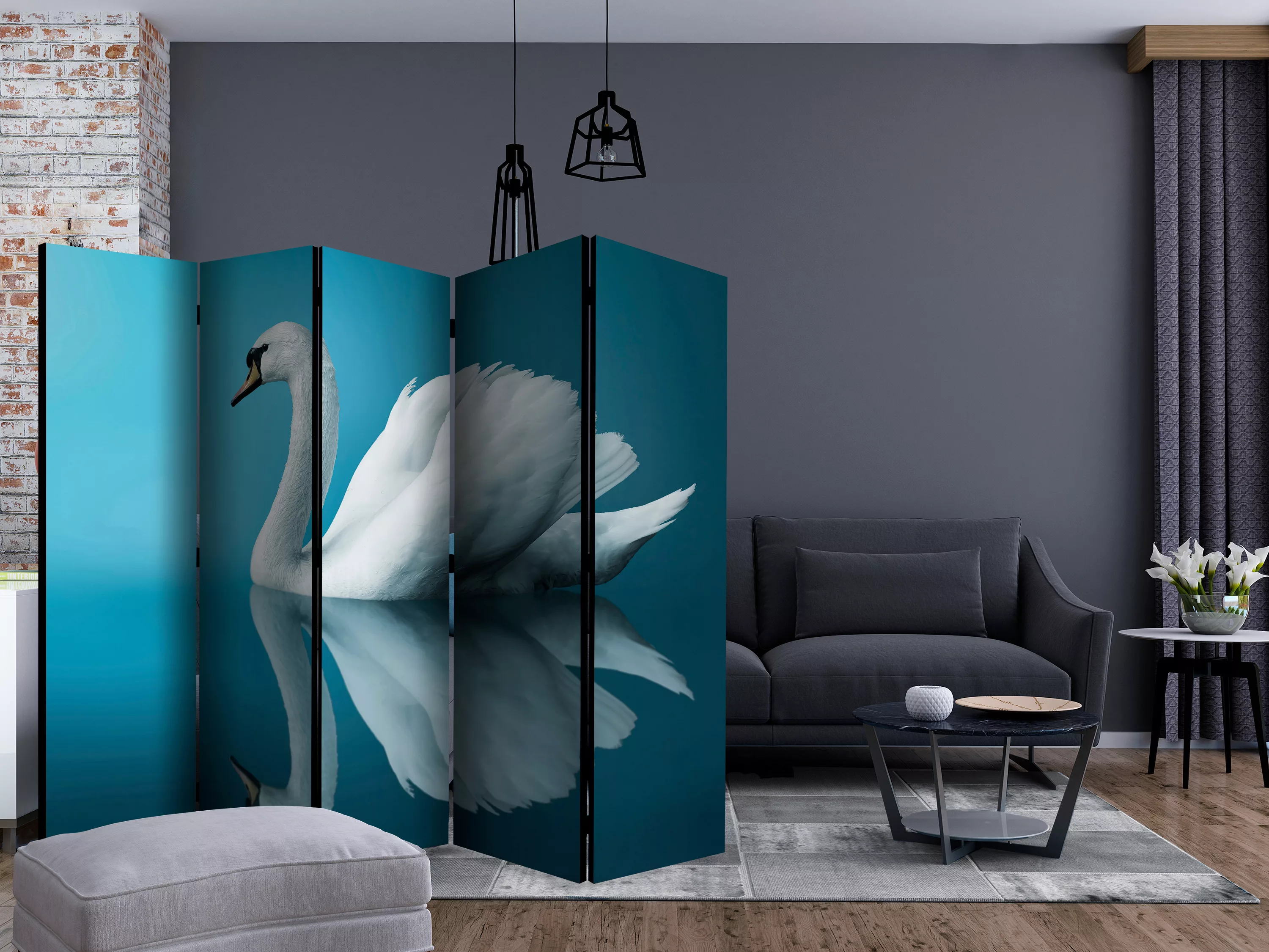 5-teiliges Paravent - Swan - Reflection Ii [room Dividers] günstig online kaufen