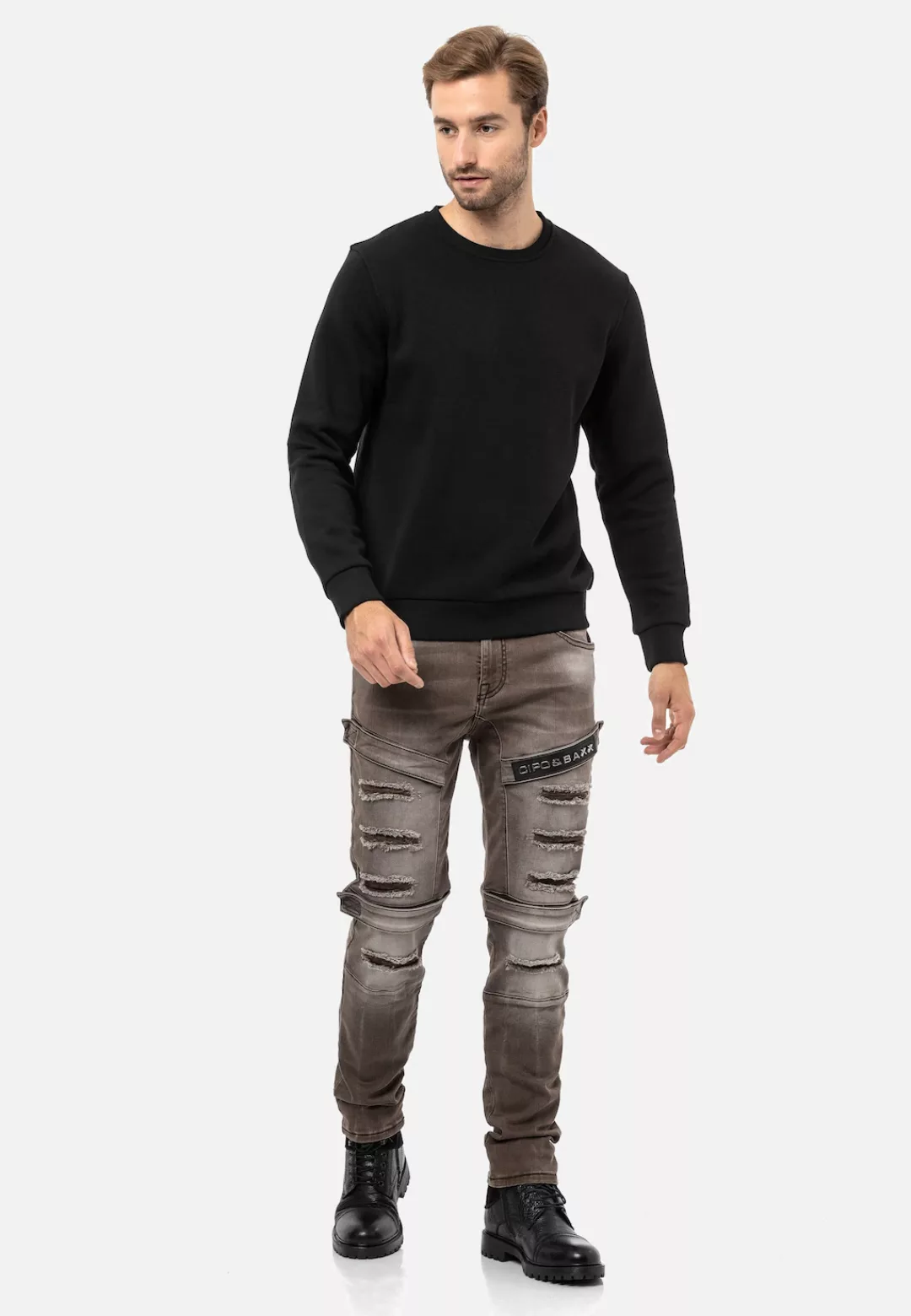 Cipo & Baxx Sweatshirt, im stylischen Uni-Look günstig online kaufen