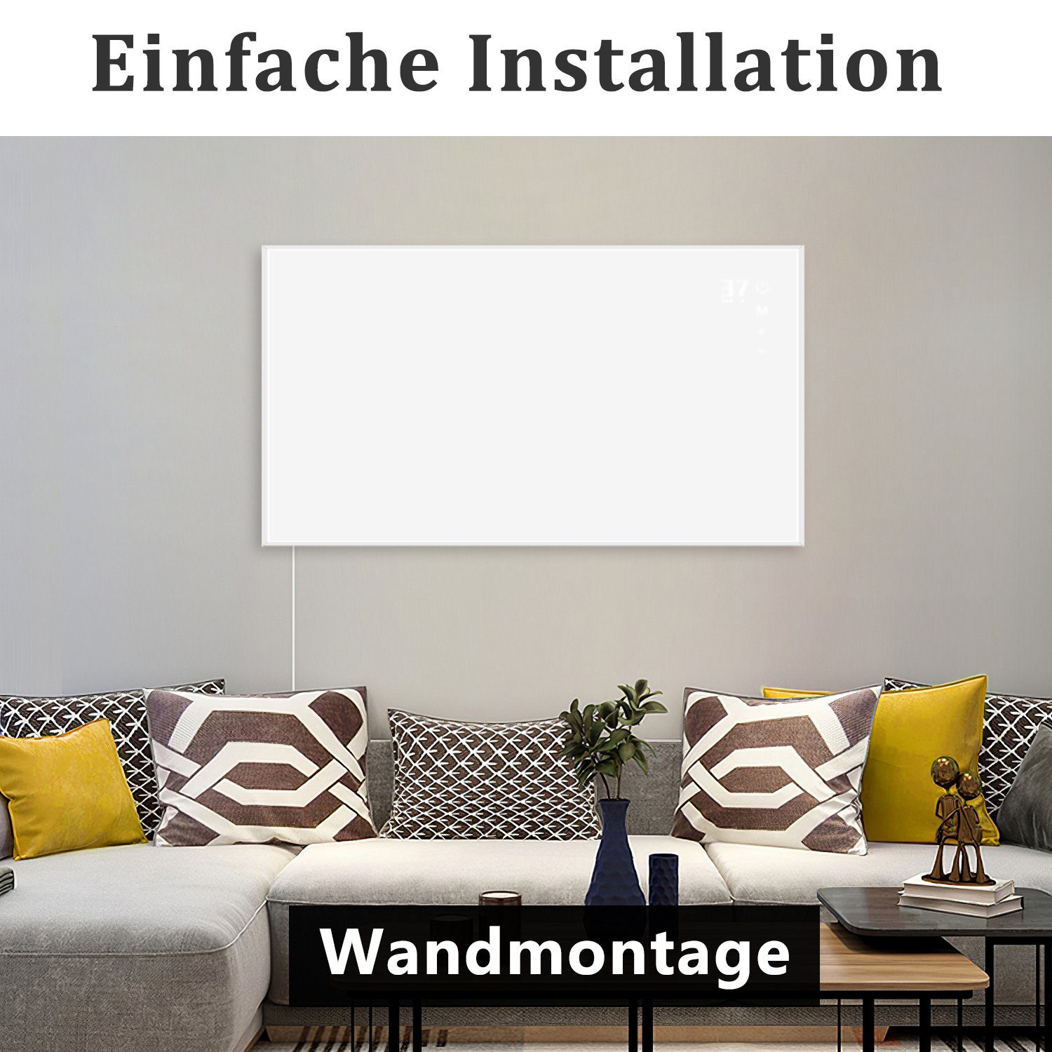 Nettlife Infrarotheizung mit thermostat 450/600/720W Wandmontage günstig online kaufen