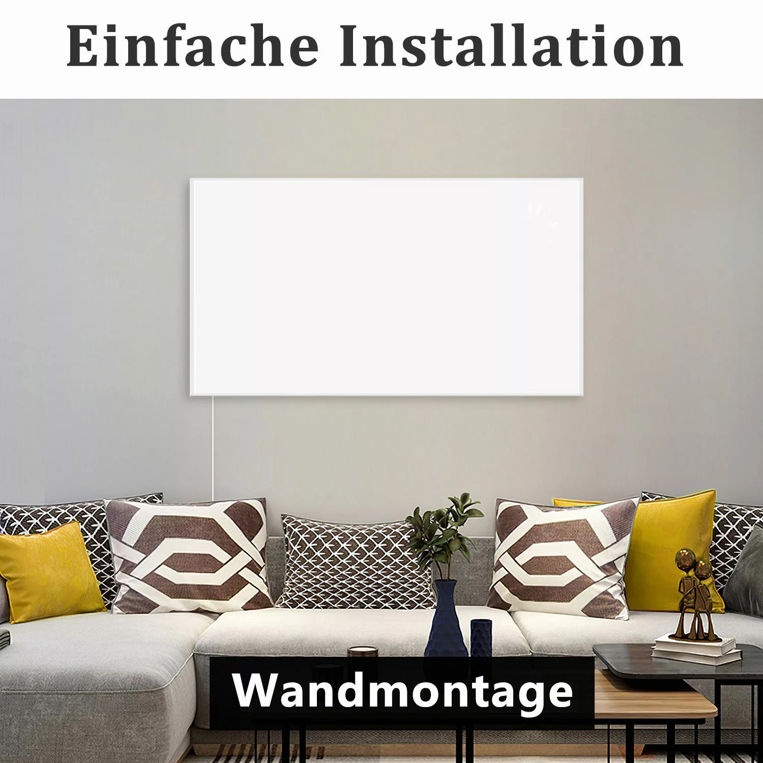 Nettlife Infrarotheizung mit thermostat 450/600/720W Wandmontage günstig online kaufen