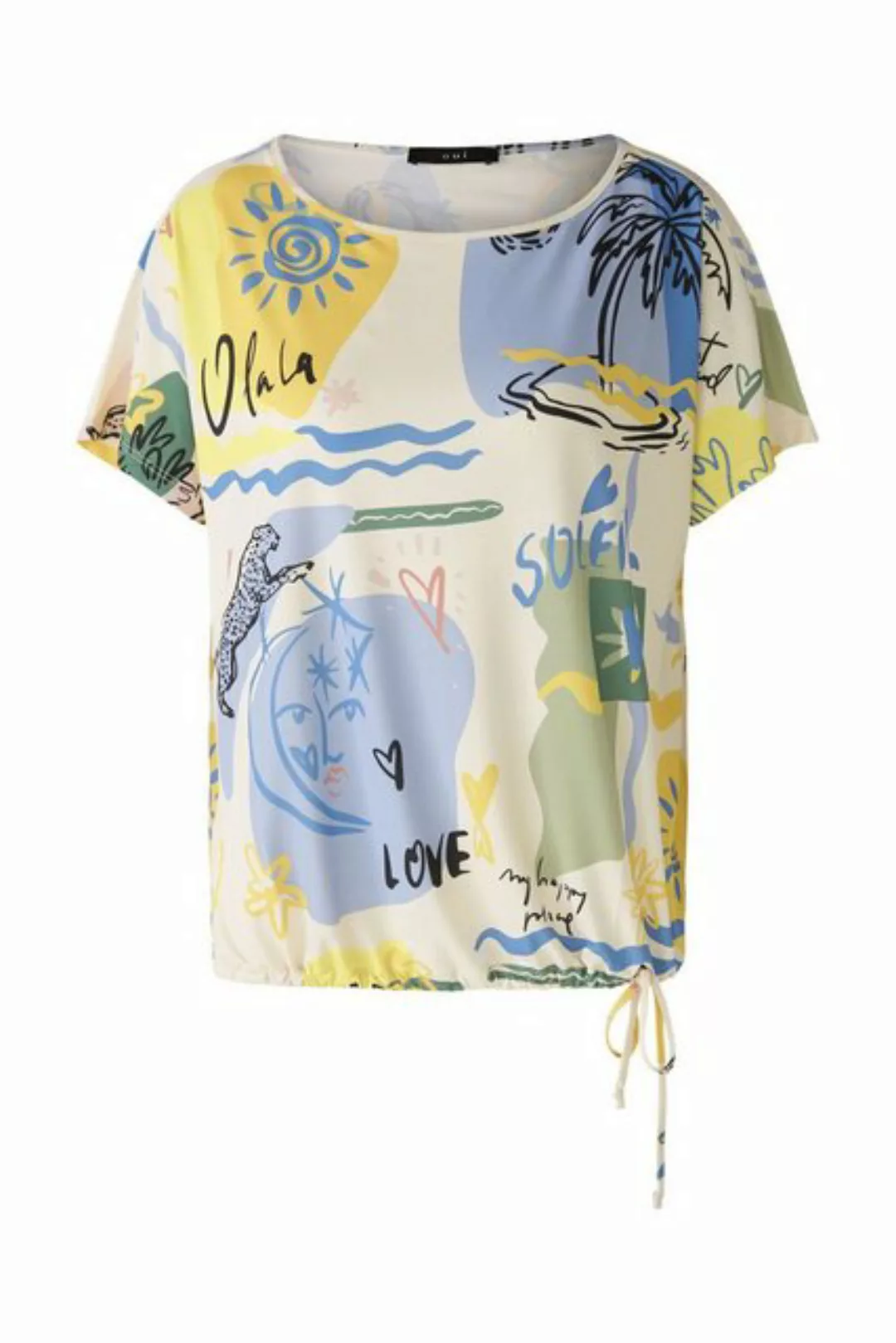 Oui Blusenshirt Bluse, yellow blue günstig online kaufen