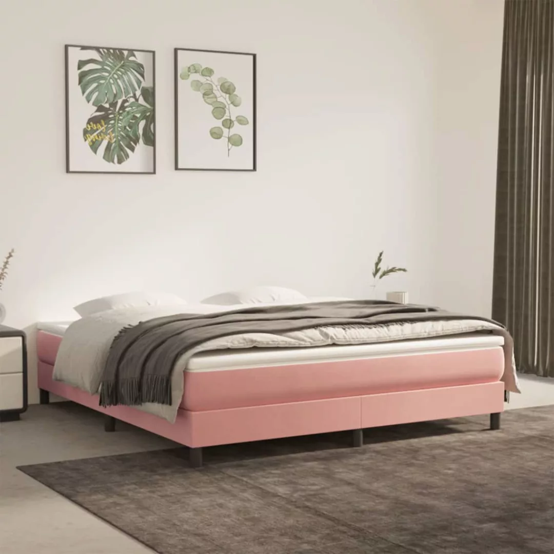 Vidaxl Boxspringbett Rosa 160x200 Cm Samt günstig online kaufen